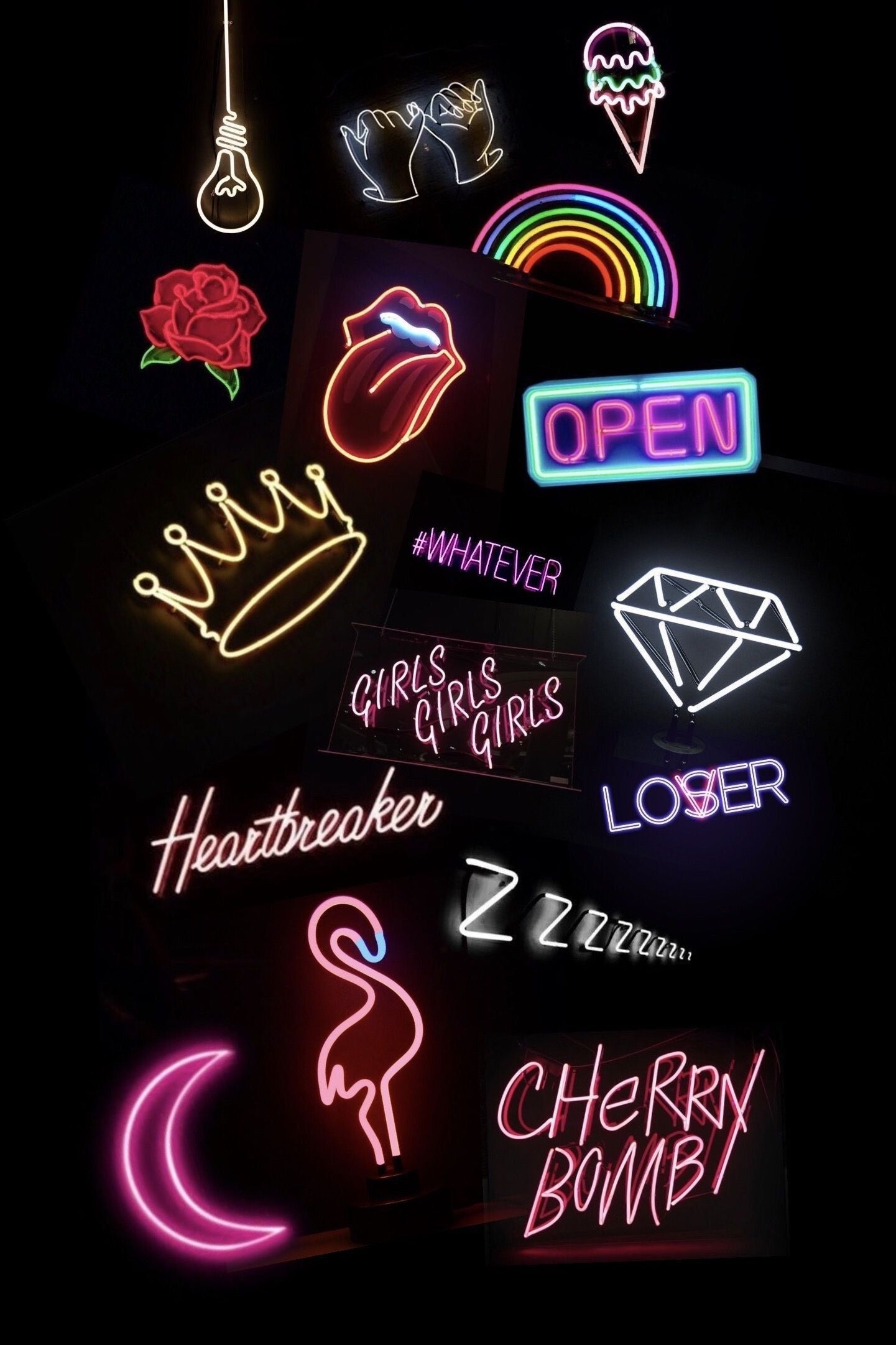 1450x2170 Aesthetic Wallpaper Neon Lights Wallpaper & Background Download, Phone