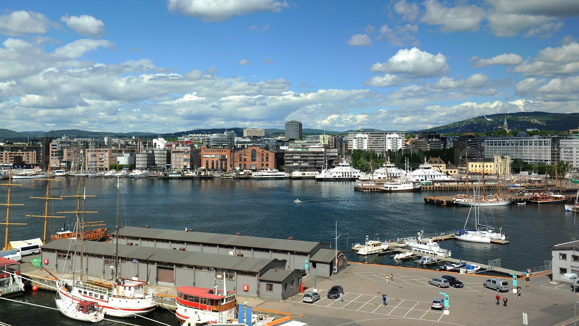 1920x1080 Ships in the harbor in Oslo wallpaper and image, Desktop