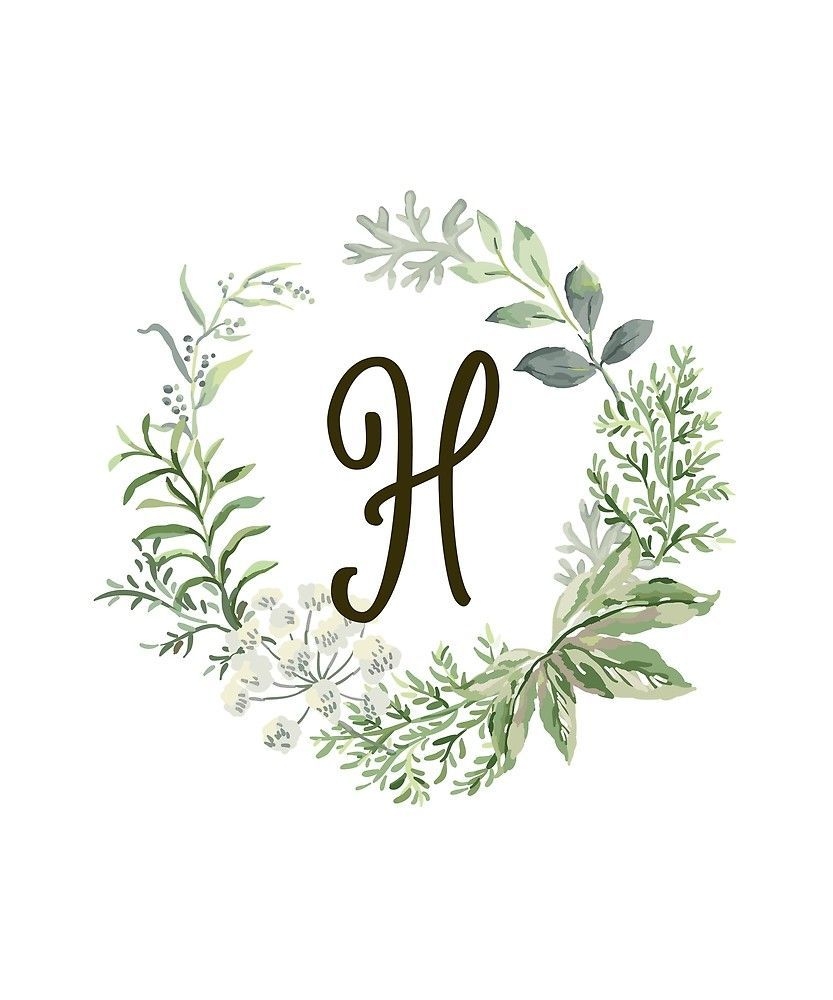 840x1000 Monogram H Forest Flowers And Leaves' Sticker by floralmonogram. Forest flowers, Monogram wallpaper, Monogram, Phone