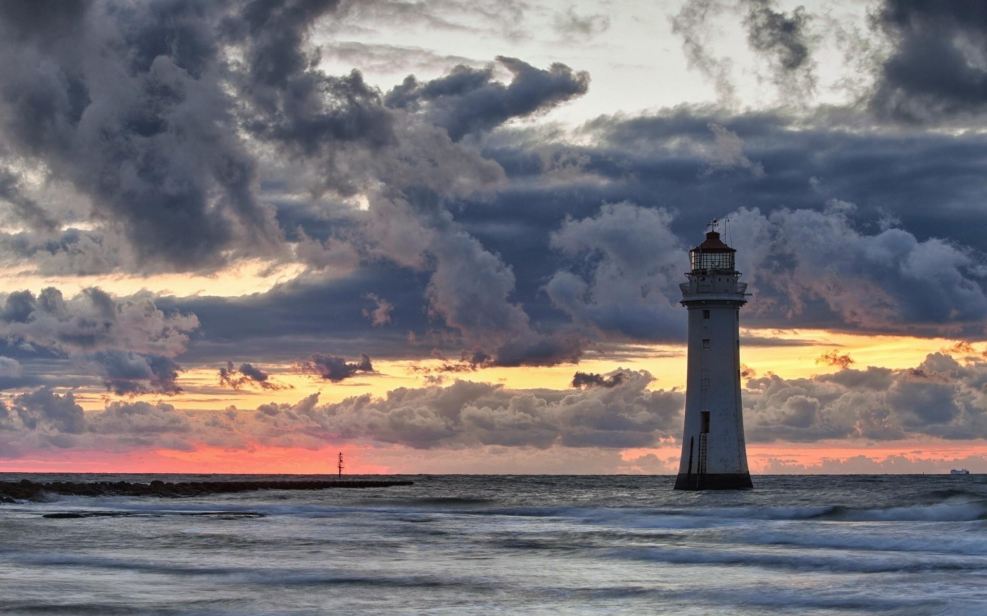 1920x1200 Lighthouse stormy twilight, Desktop