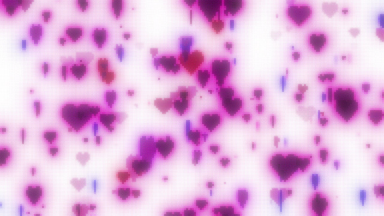 1280x720 Flying White and Purple Y2k Neon LED Lights Heart Background.. 1 Hour Looped HD, Desktop