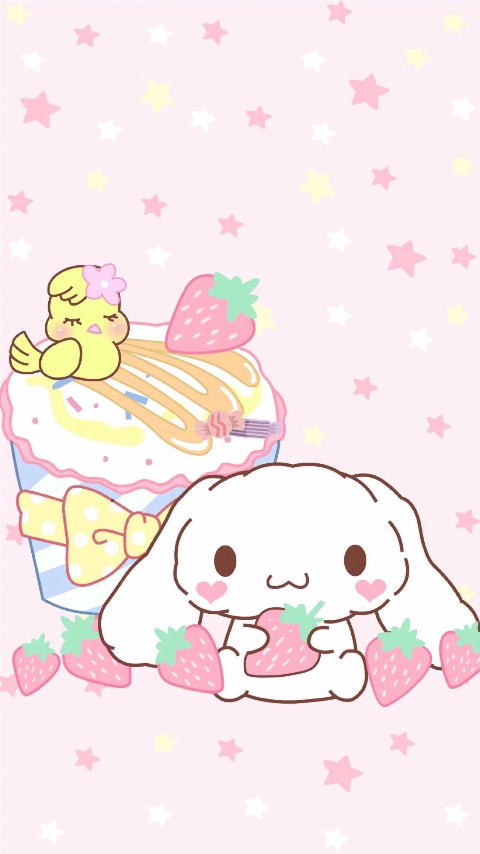 1600x2850 Kawaii Strawberry Wallpaper, Phone