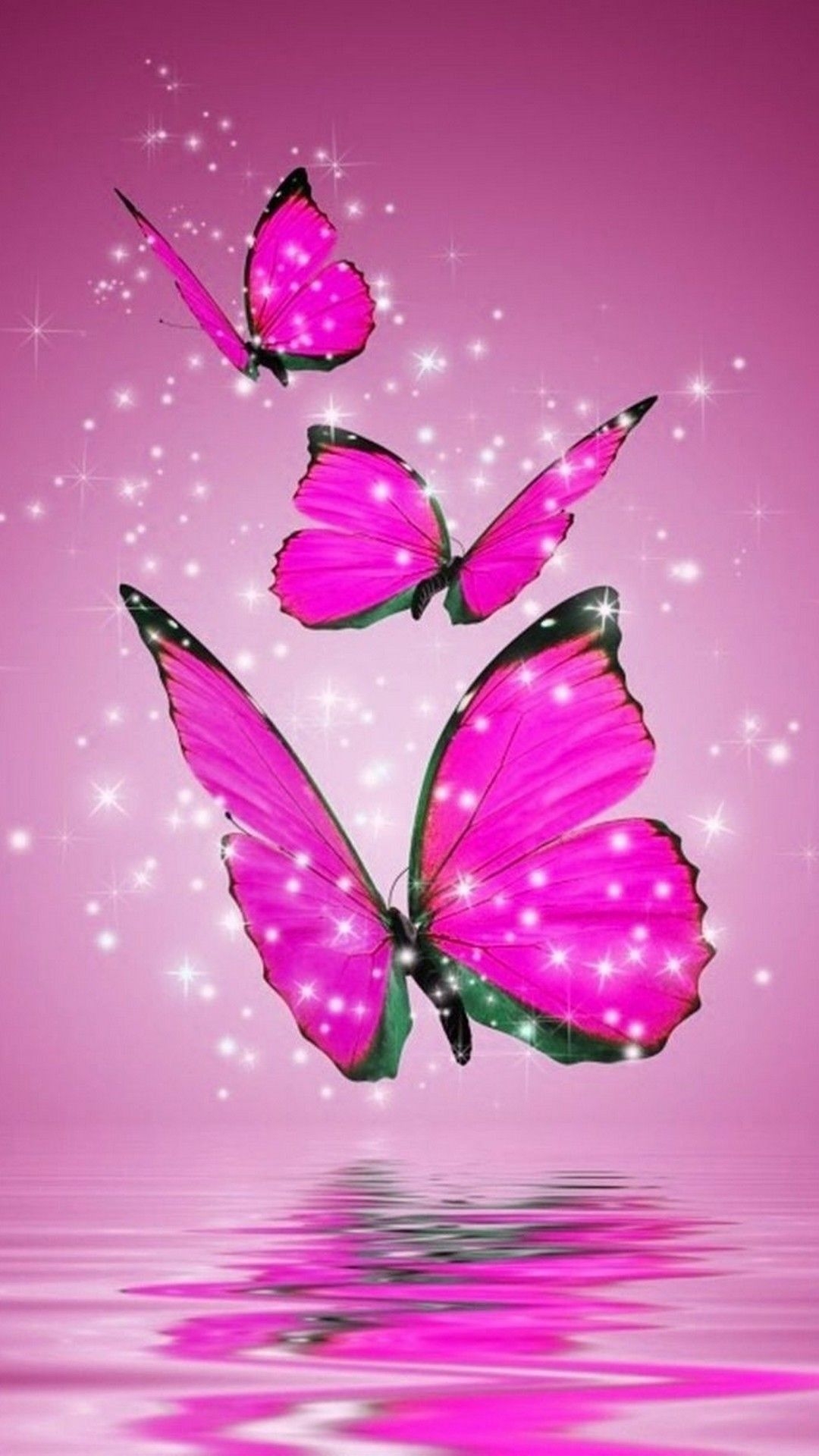 1080x1920 Pink Butterfly Wallpaper, Phone