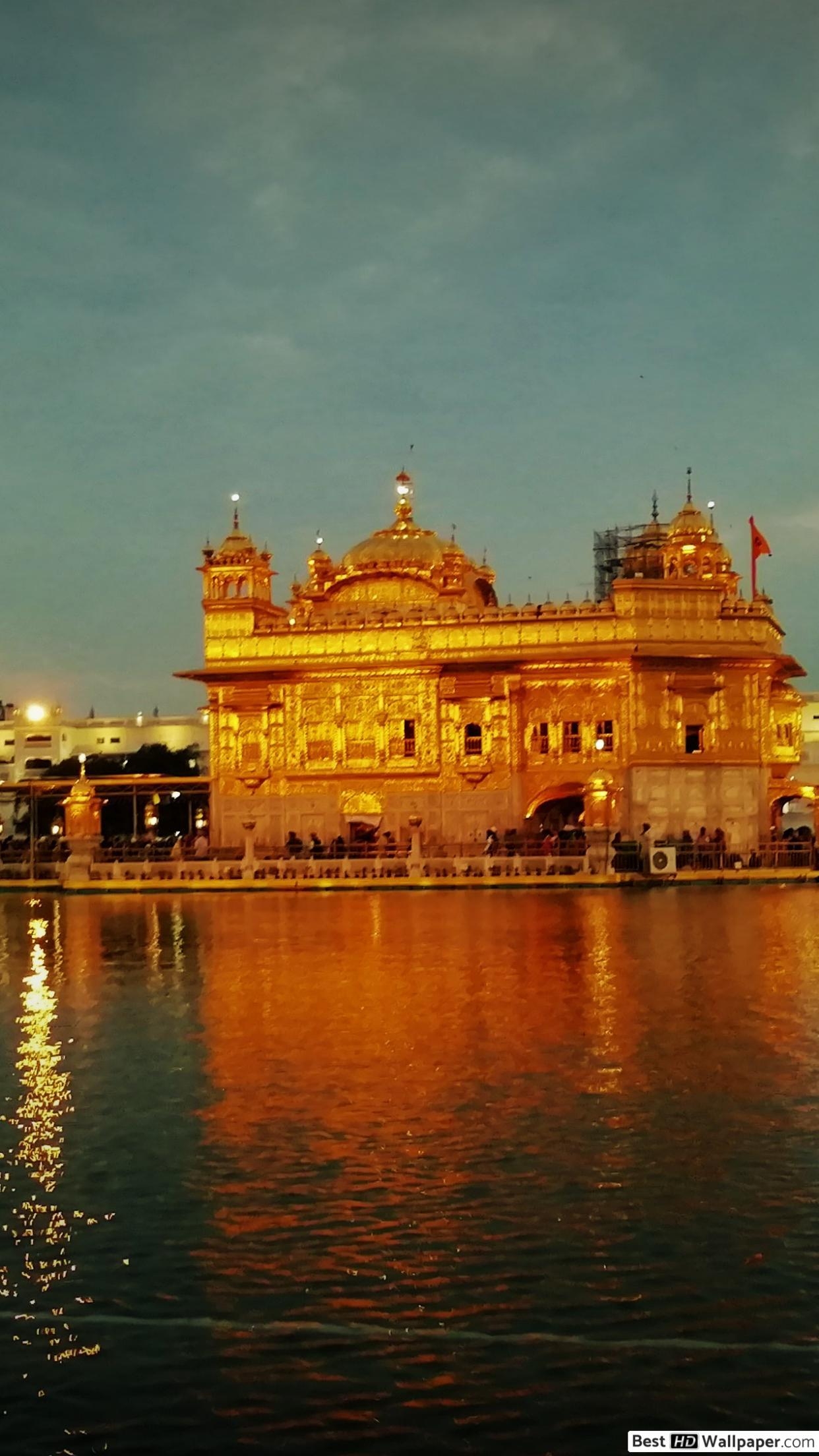 1250x2210 Golden Temple In Night HD wallpaper download, Phone