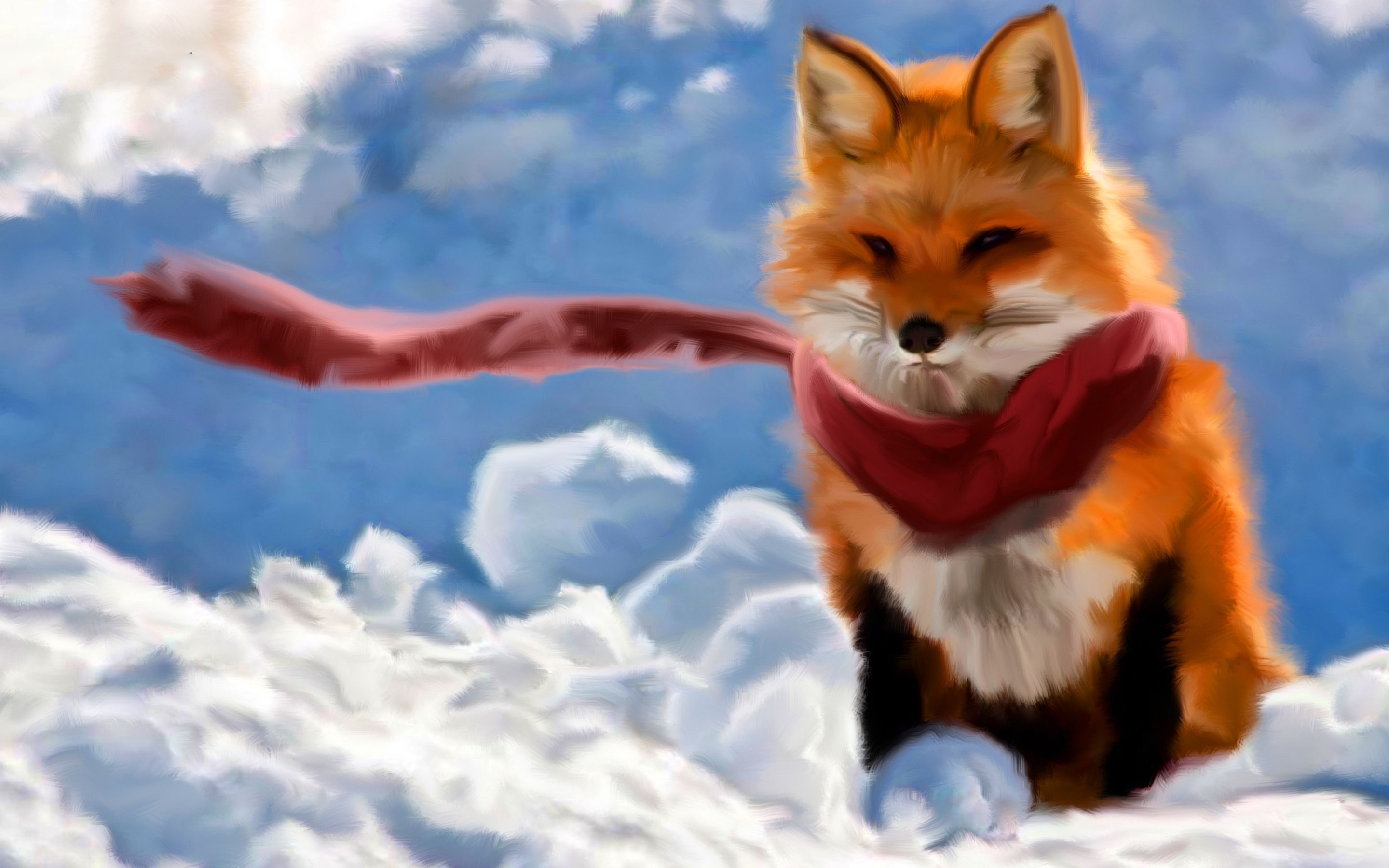 2880x1800 Christmas Fox Wallpaper Free Christmas Fox Background, Desktop