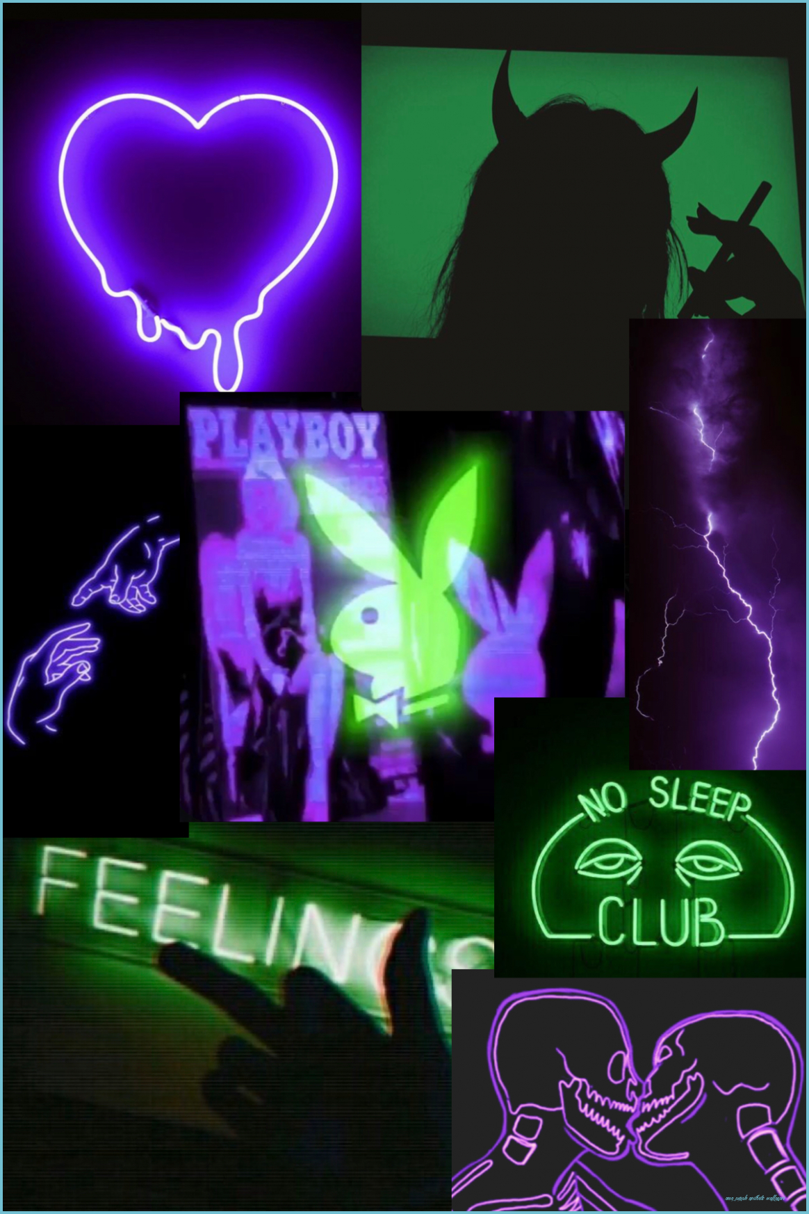 1170x1750 Neon green and purple in 14 Dark green aesthetic, Black purple aesthetic wallpaper, Phone