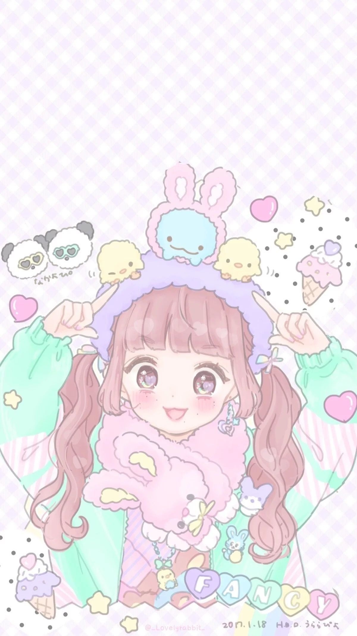 1200x2140 Pastel Unicorn Kawaii Anime Cute Wallpaper, Phone