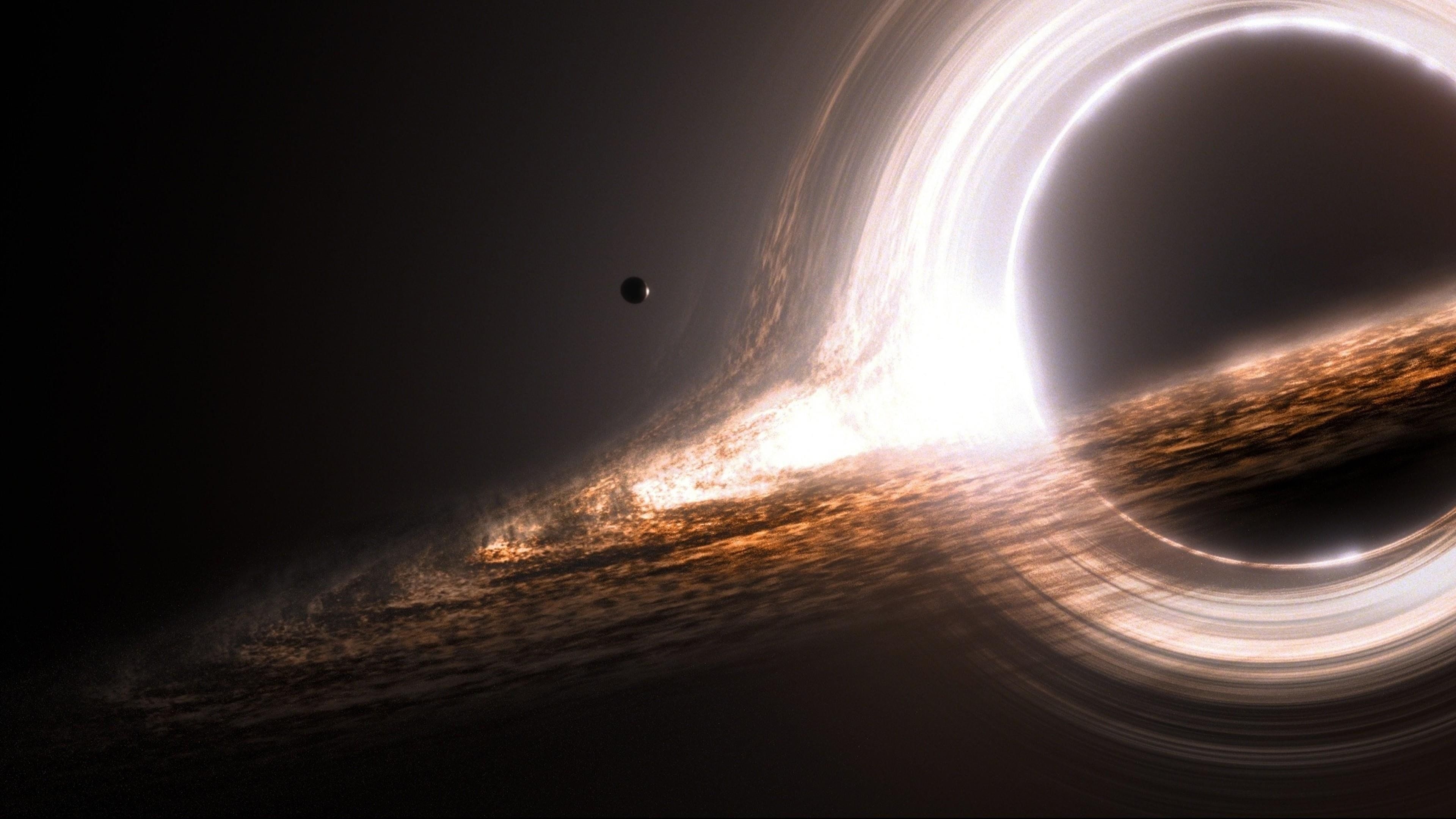 3840x2160 HD wallpaper: space, black hole, interstellar, planet px (4K). Black hole wallpaper, Black hole, Wallpaper space, Desktop