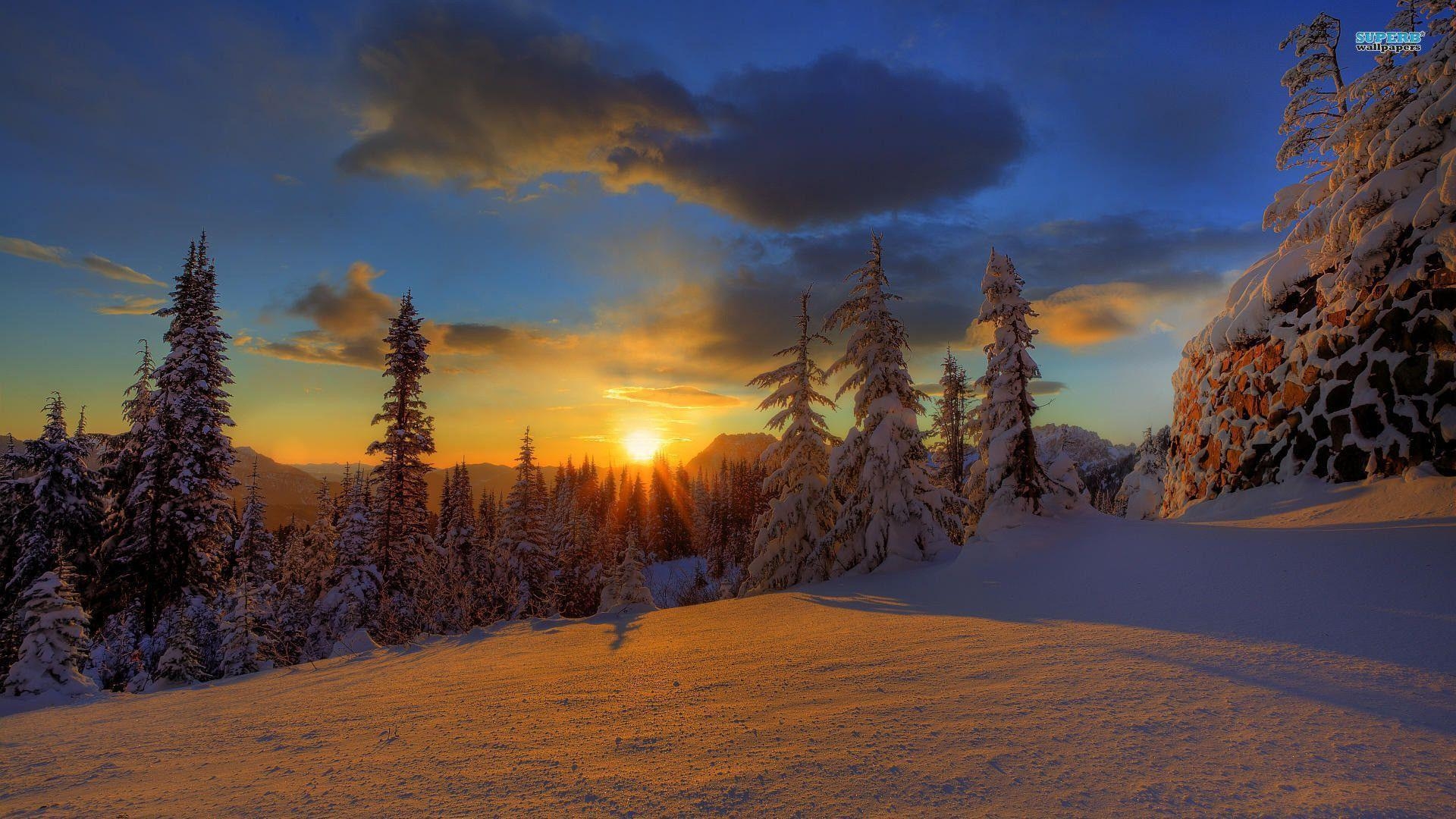 1920x1080 Winter Mountain Sunset Image 6 HD Wallpaper. Hdimges, Desktop