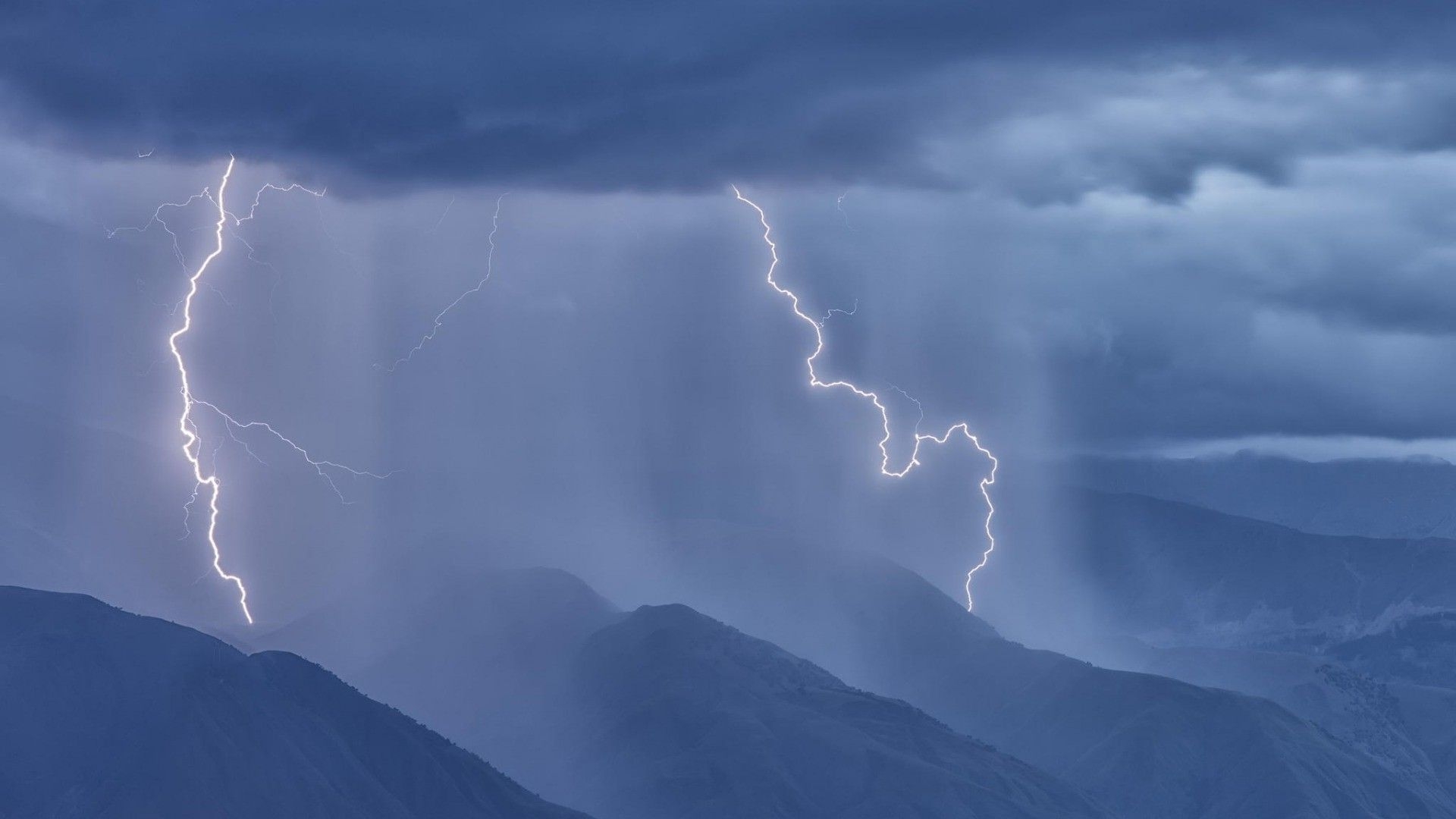 1920x1080 nature, Landscape, Hill, Mountain, Rain, Storm, Clouds, Lightning, Minimalism, Blue Wallpaper HD / Desktop and Mobile Background, Desktop