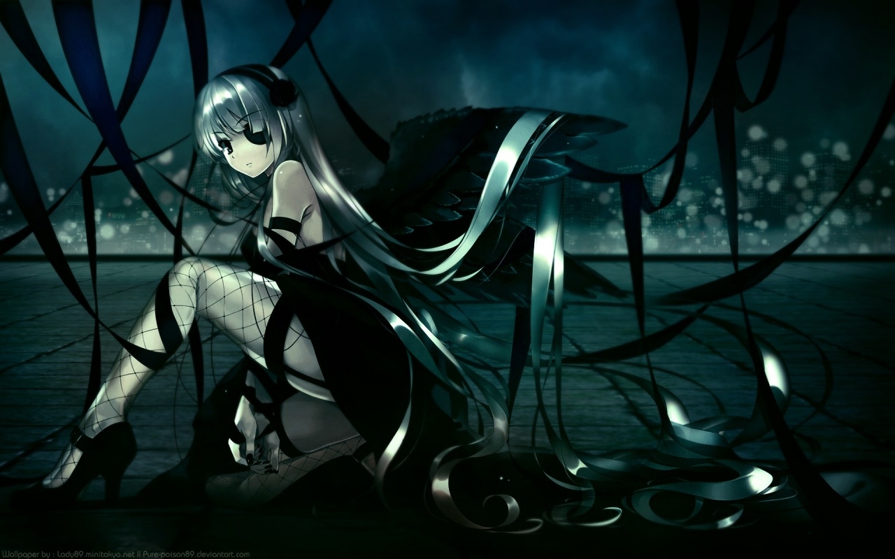 1280x800 dark anime wallpaper girl, Desktop