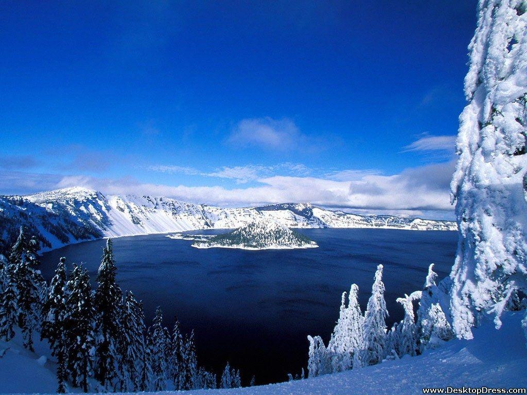 1030x770 Desktop Wallpaper Natural Background Crater Lake in Winter, Desktop