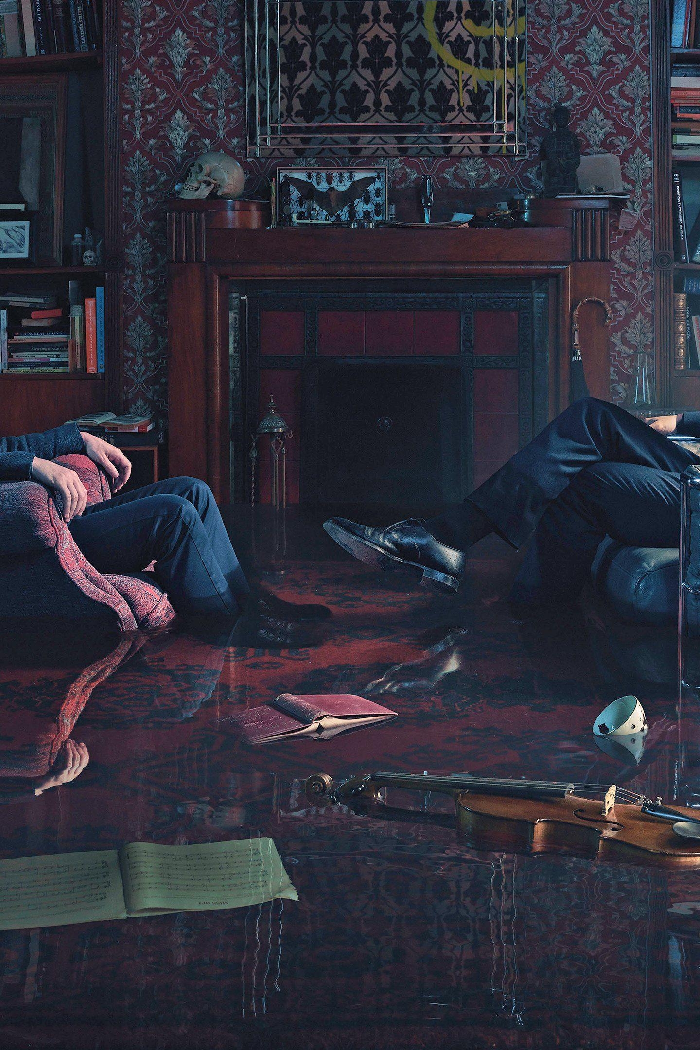 1440x2160 Benedict Cumberbatch and Martin Freeman Sherlock Holmes Room, Phone