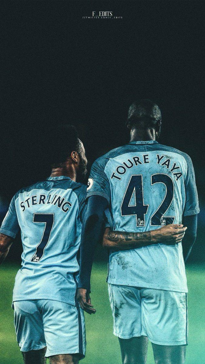 680x1200 Football Edits - #MCFC Yaya Toure and Raheem Sterling, Phone