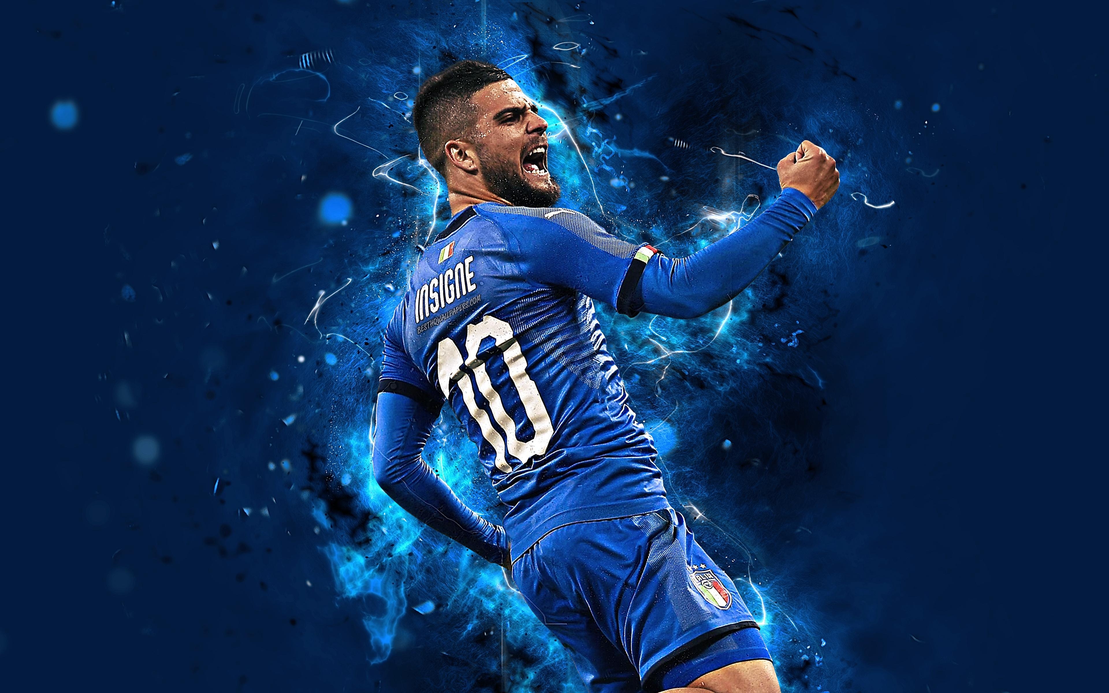 3840x2400 Download wallpaper 4k, Lorenzo Insigne, abstract art, Italy, Desktop