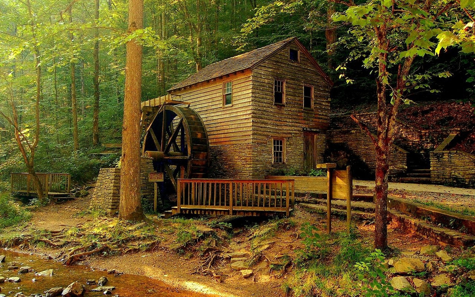 1600x1000 The Peaceful Watermill Wallpaper, Desktop