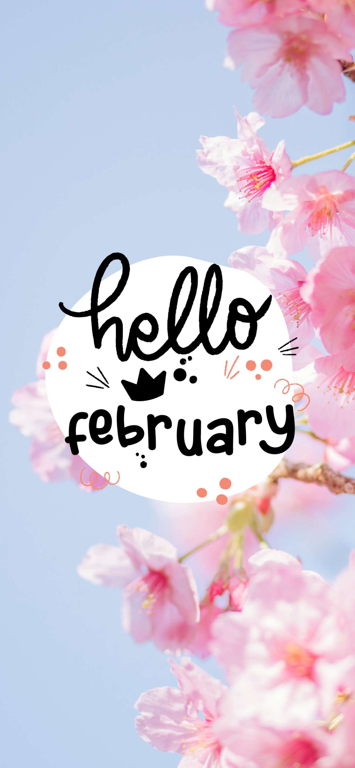 1170x2540 Hello February Aesthetic Wallpaper For Your Phone, Phone