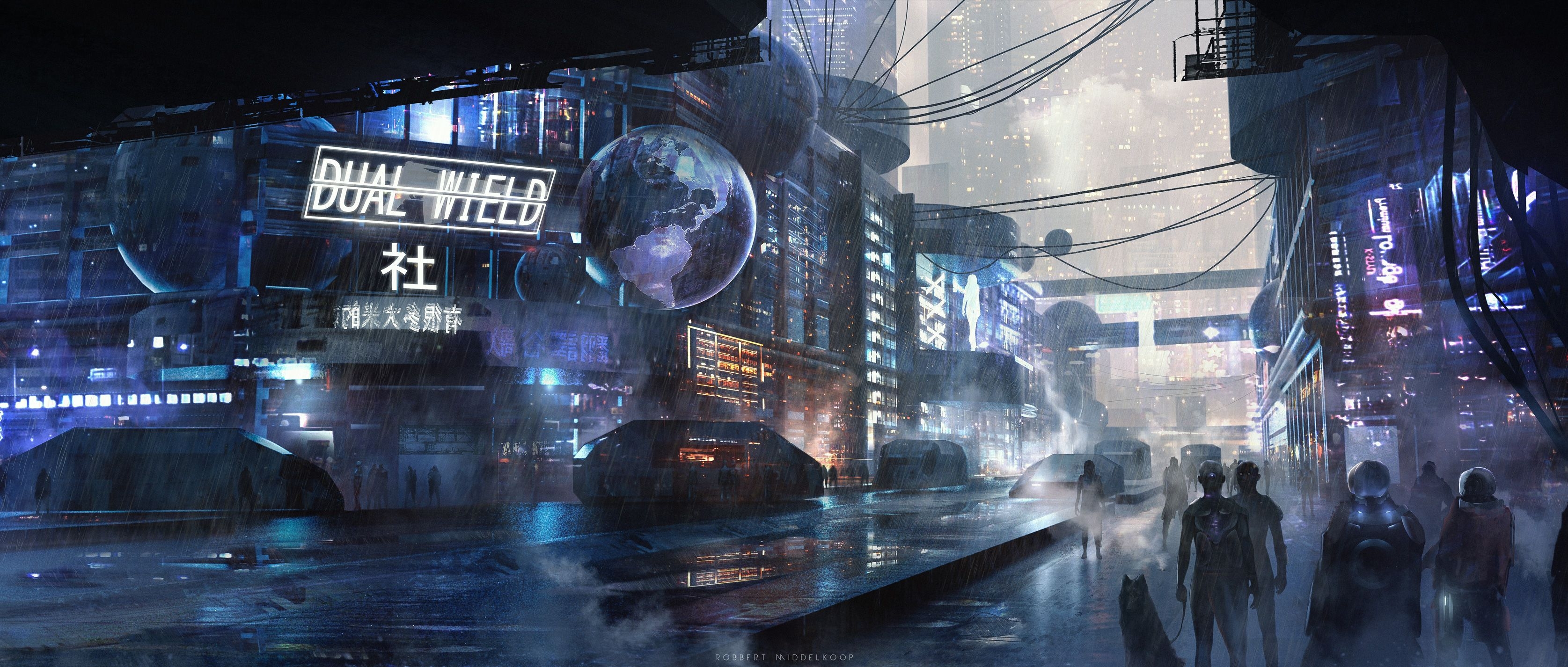 3350x1430 Scifi City Futuristic, HD Artist, 4k Wallpaper, Image, Dual Screen