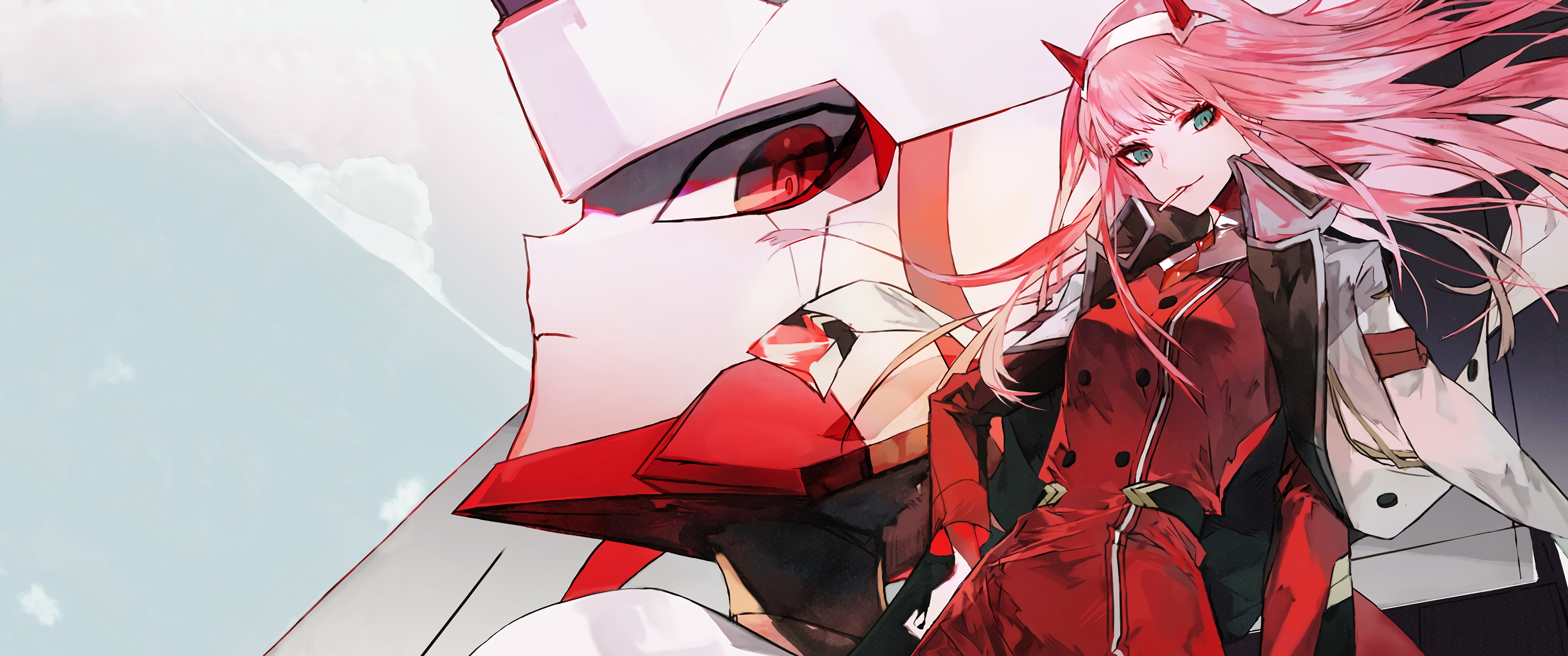 3440x1440 Zero Two 21:9 Wallpaper, Dual Screen