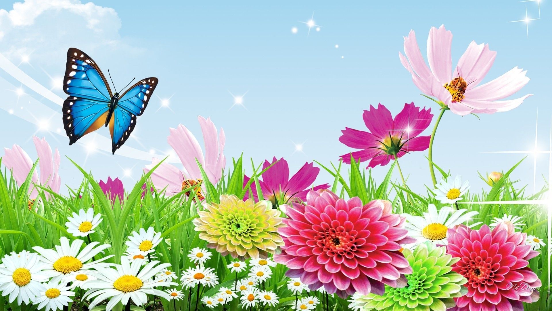 1920x1080 Butterfly Garden Wallpaper, Desktop