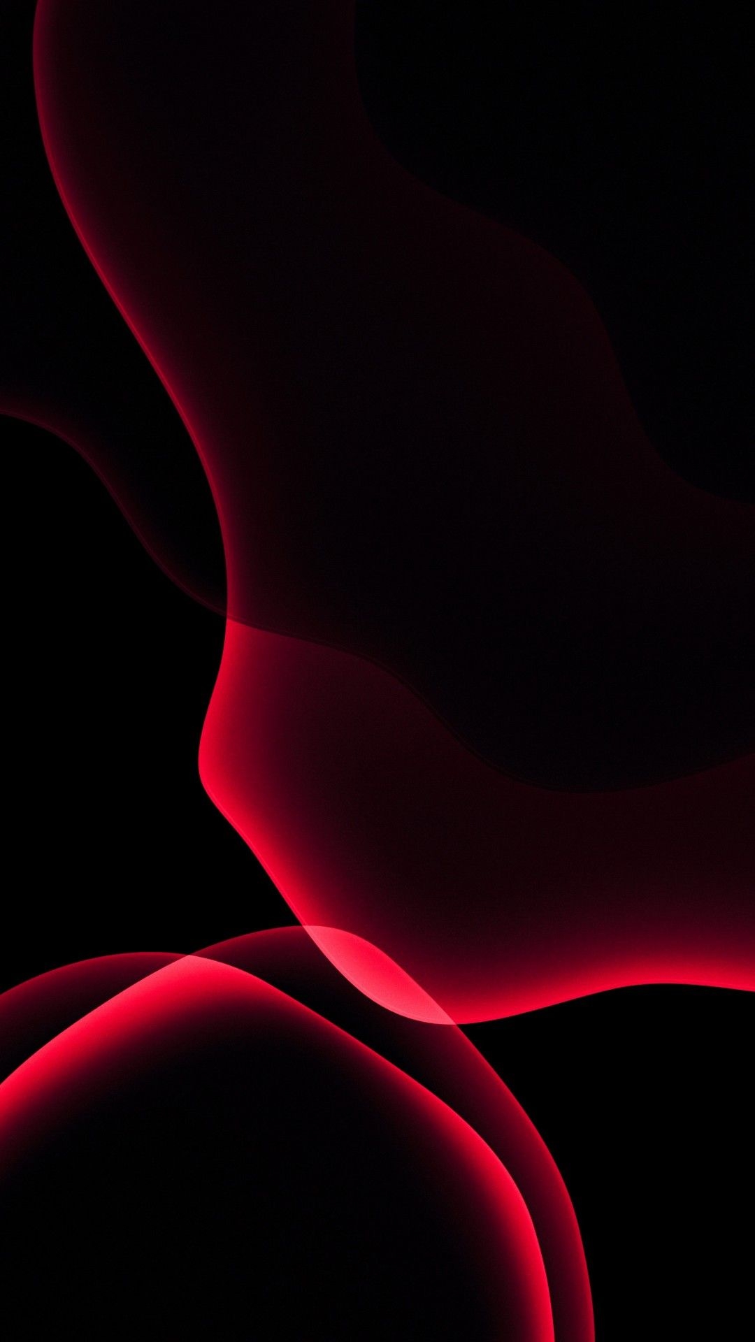 1080x1920 iOS 13 4K Wallpaper, Stock, iPadOS, Red, Black background, AMOLED, HD, Abstract, Phone