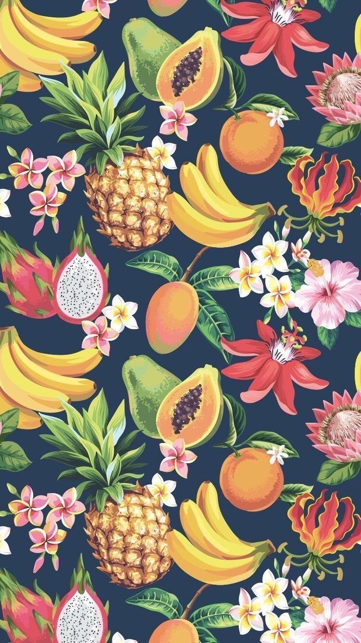 740x1310 Summer is finally here, celebrate with this tropical wallpaper for your smartphone. Fruit wallpaper pattern, Pineapple wallpaper, iPhone wallpaper tropical, Phone