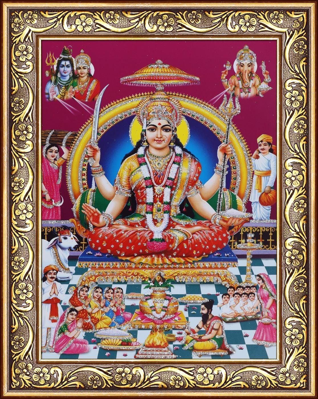 1120x1400 Avercart Goddess Santoshi Poster Inch Framed Maa, Phone