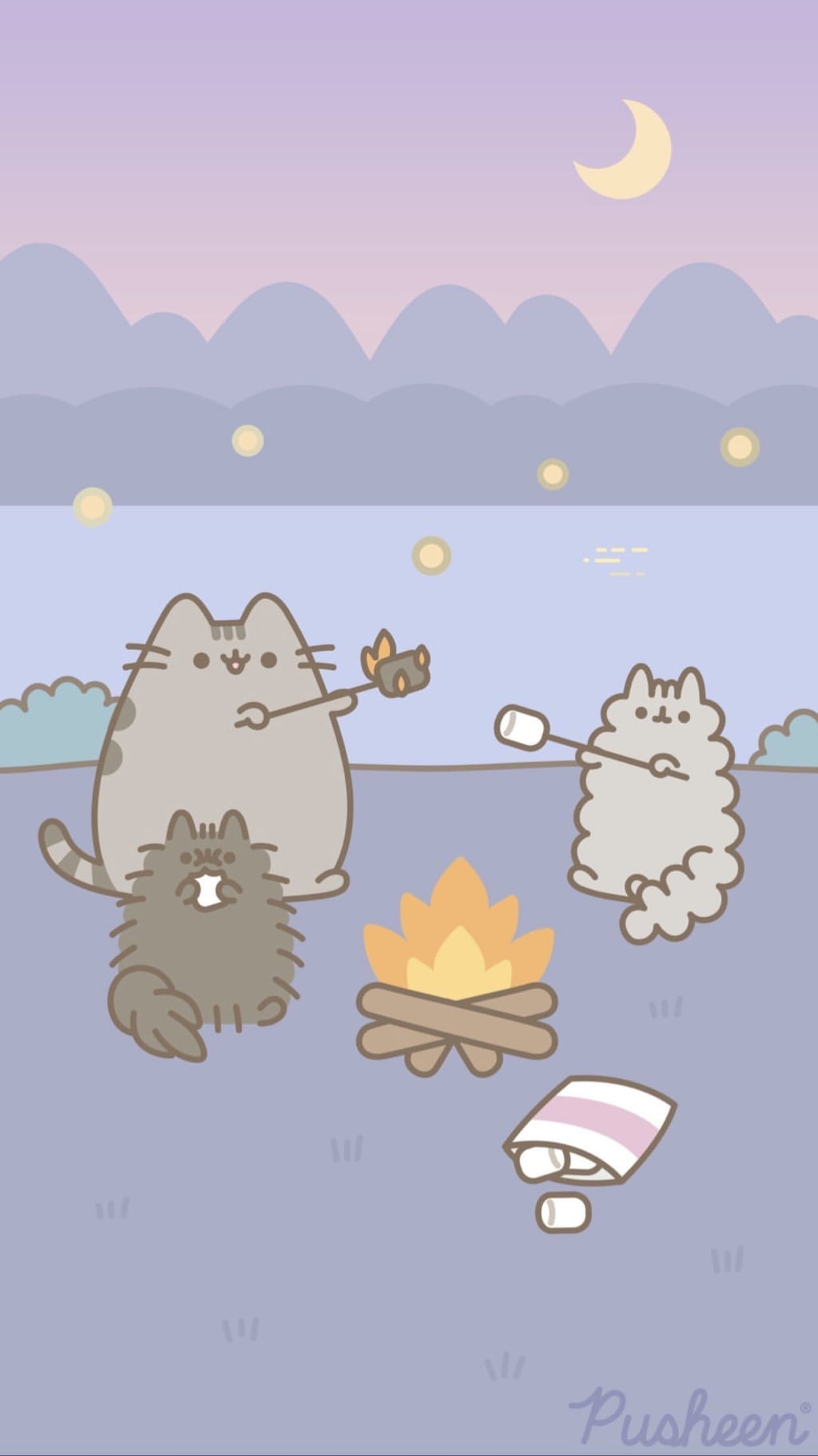 1250x2210 Pusheen Camping Wallpaper Free HD Wallpaper, Phone