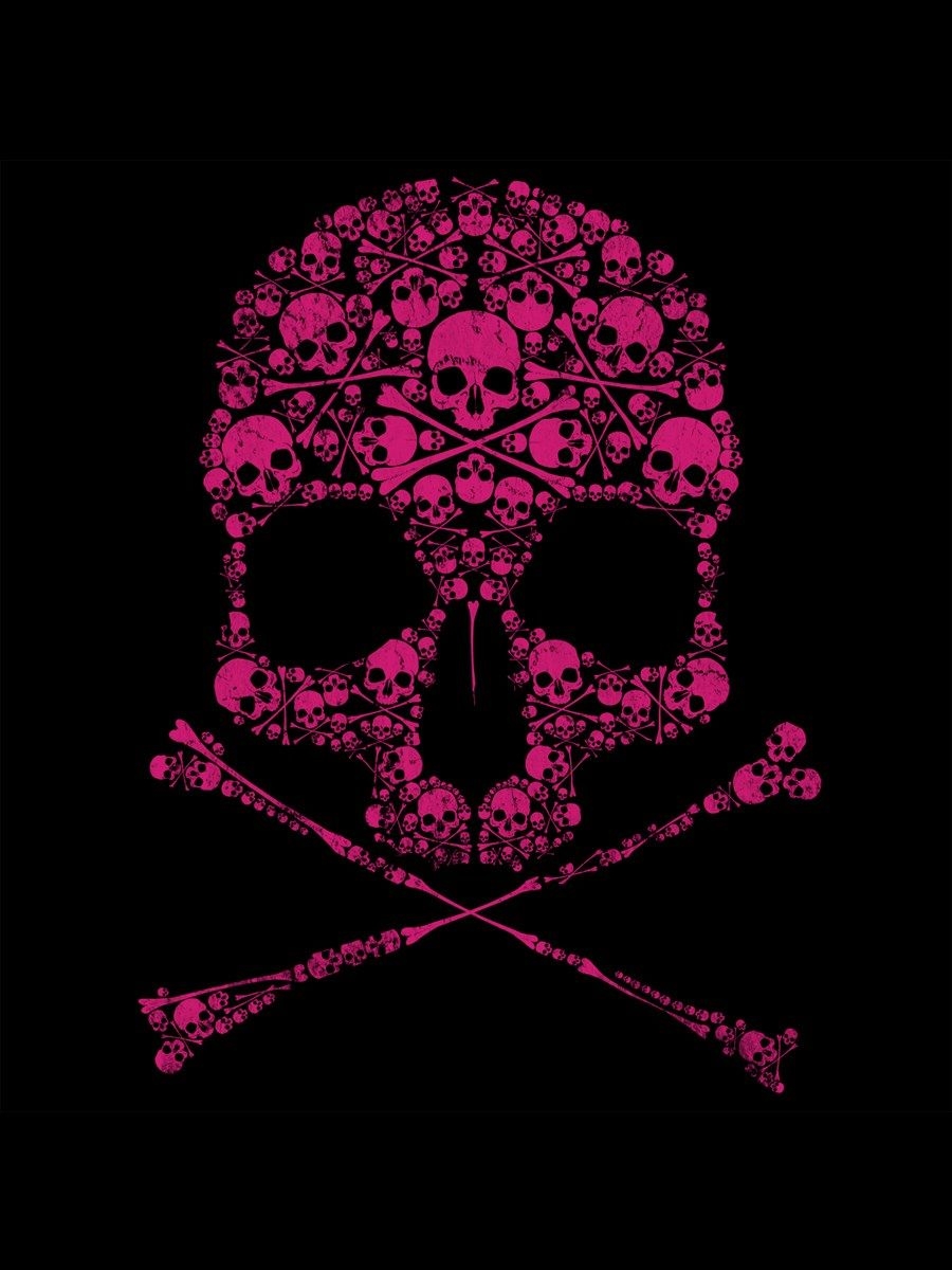 900x1200 Black and Pink Skull. Pink skull wallpaper, Skull artwork, Pink skull, Phone