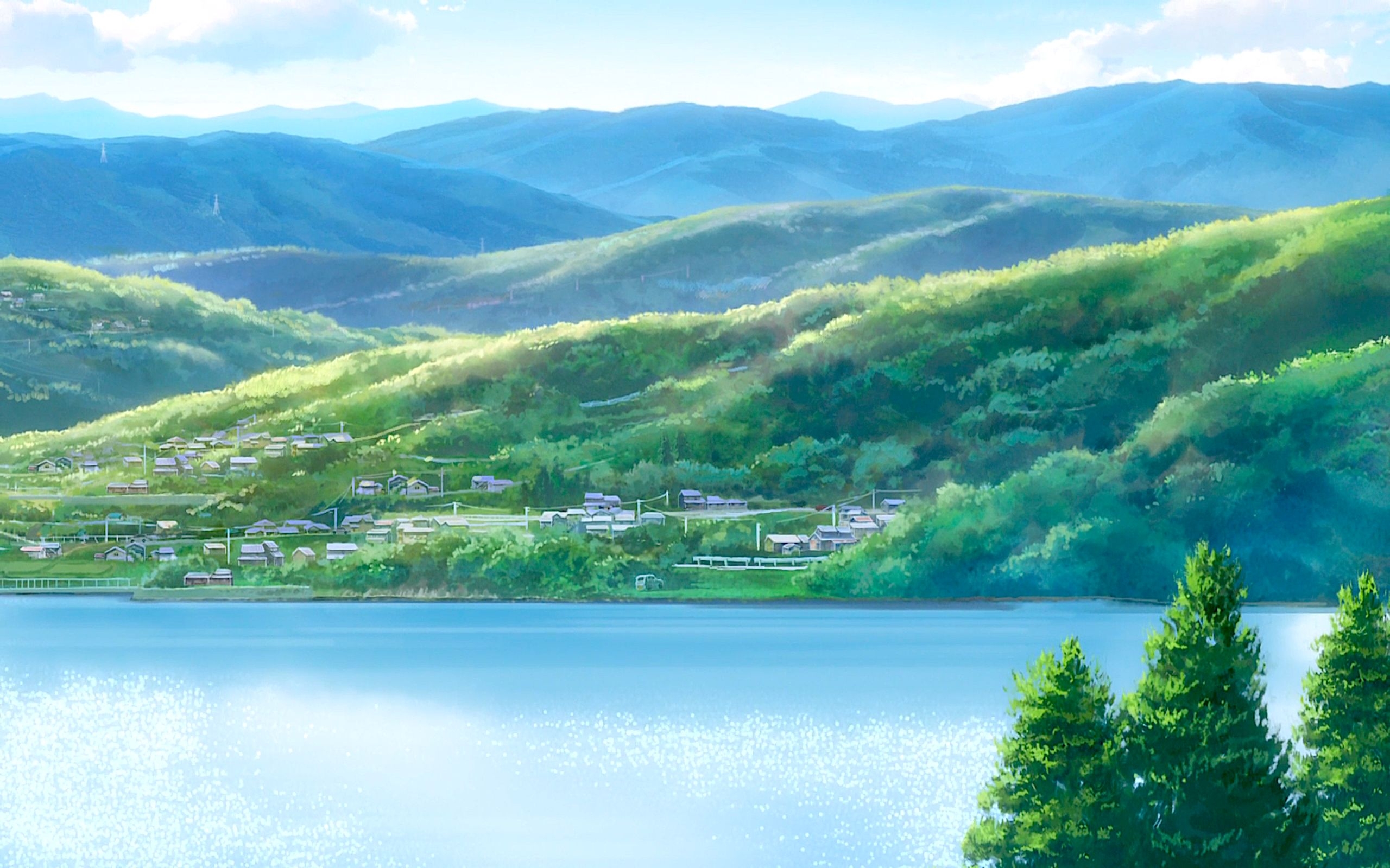 2560x1600 HD desktop wallpaper: Anime, Mountain, Desktop