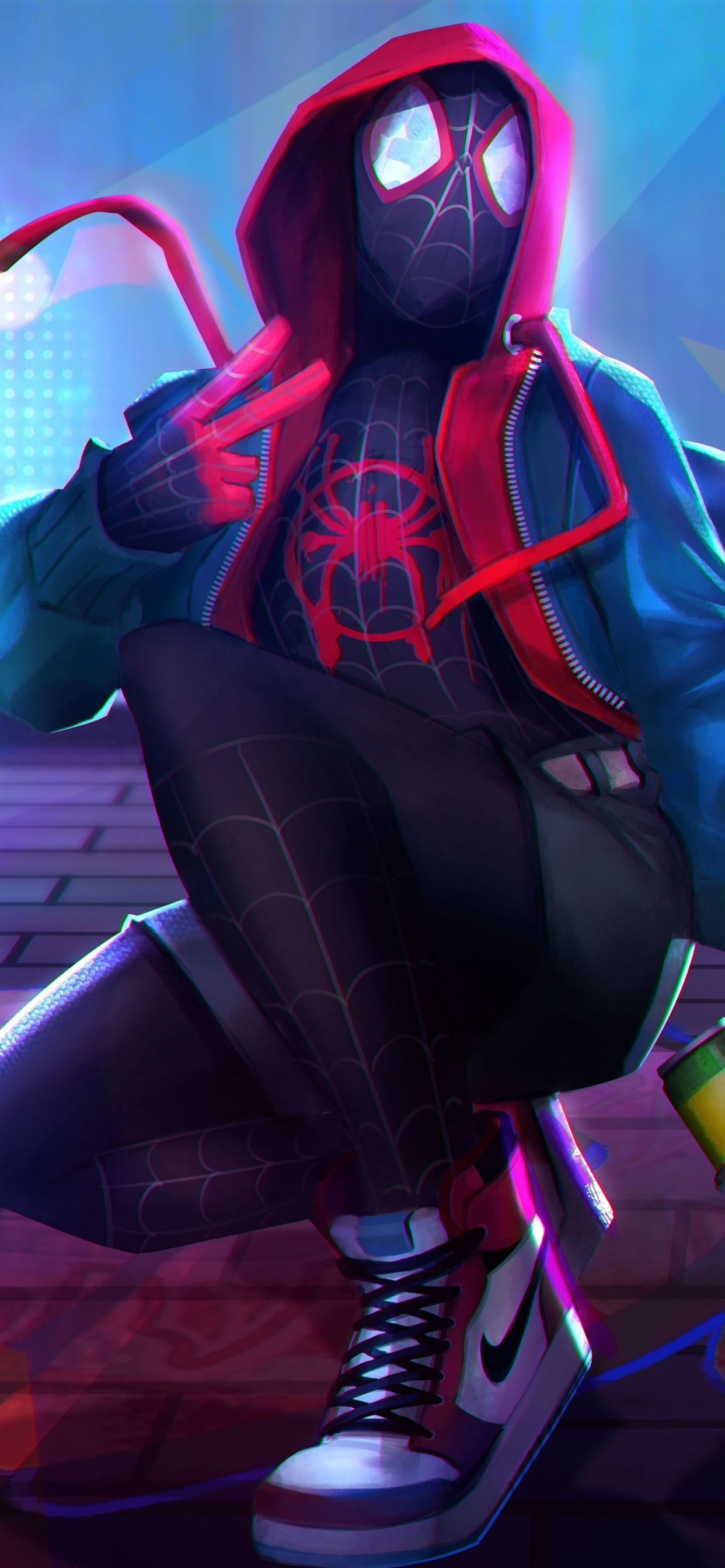 1250x2690 Spiderverse Street Art Graffiti iPhone XS MAX HD 4k Wallpaper, Image, Background, Photo and Picture, Phone