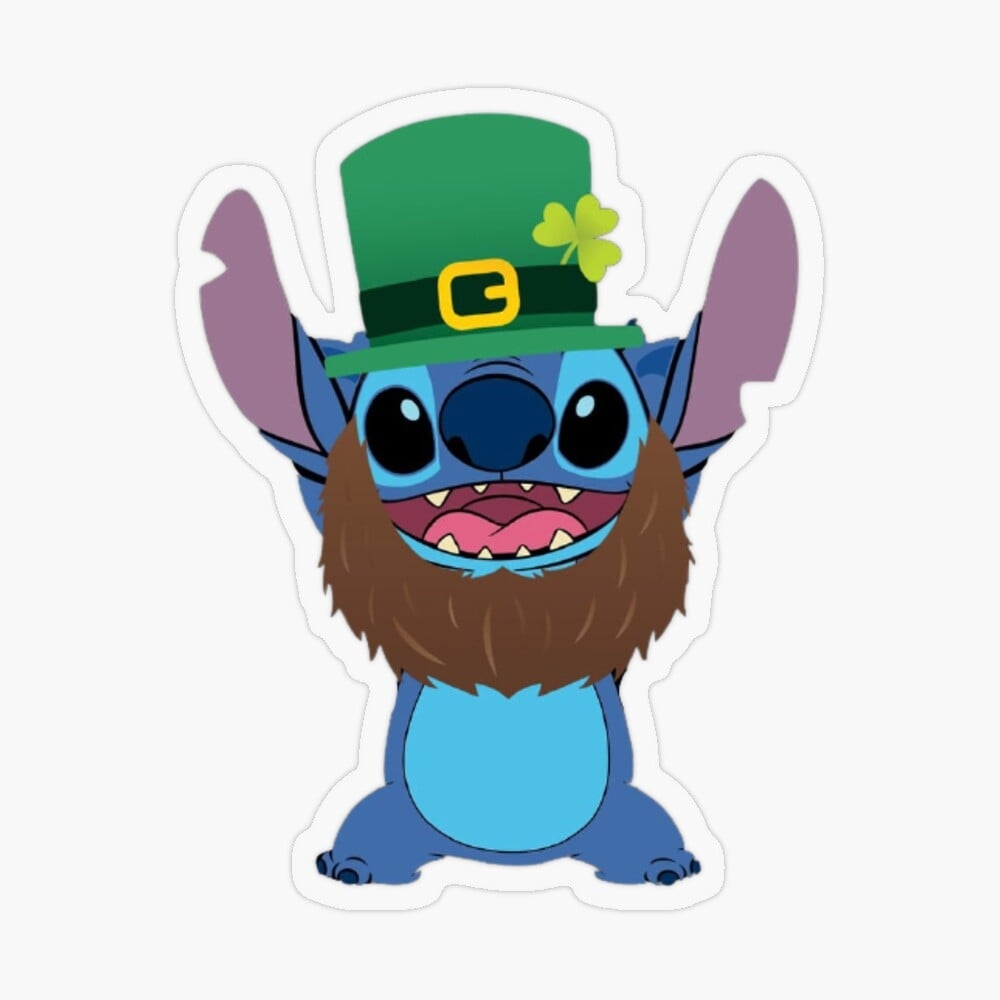 1000x1000 St. Patrick's Day Stitch Sticker, Phone