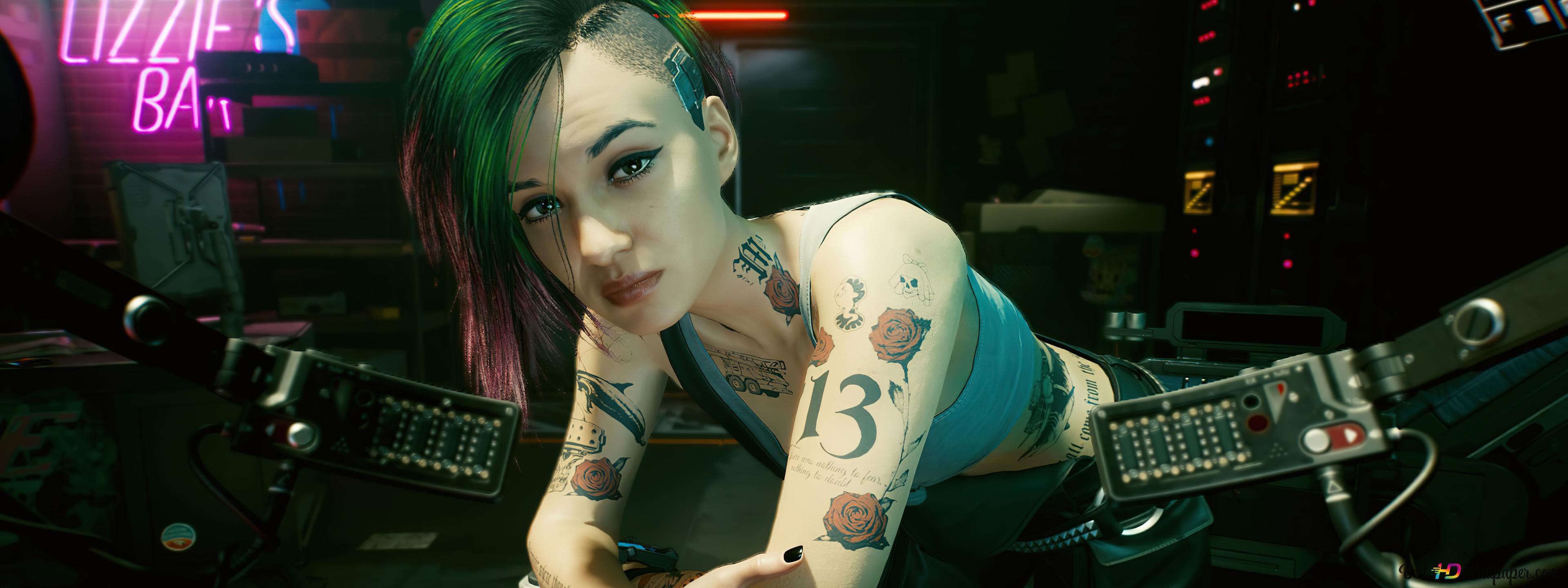 3840x1440 Cyberpunk 2077' Video Game (Cyborg Girl: Judy Alvarez) 4K wallpaper download, Dual Screen