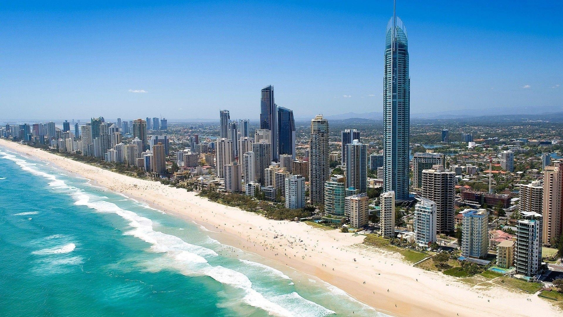 1920x1080 gold coast surfers paradise queensland australia beach city, Desktop