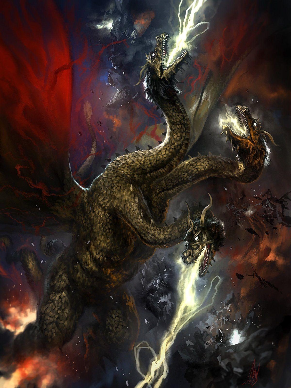 1200x1600 King Ghidorah art. Godzilla. Godzilla, Godzilla tattoo, Godzilla, Phone