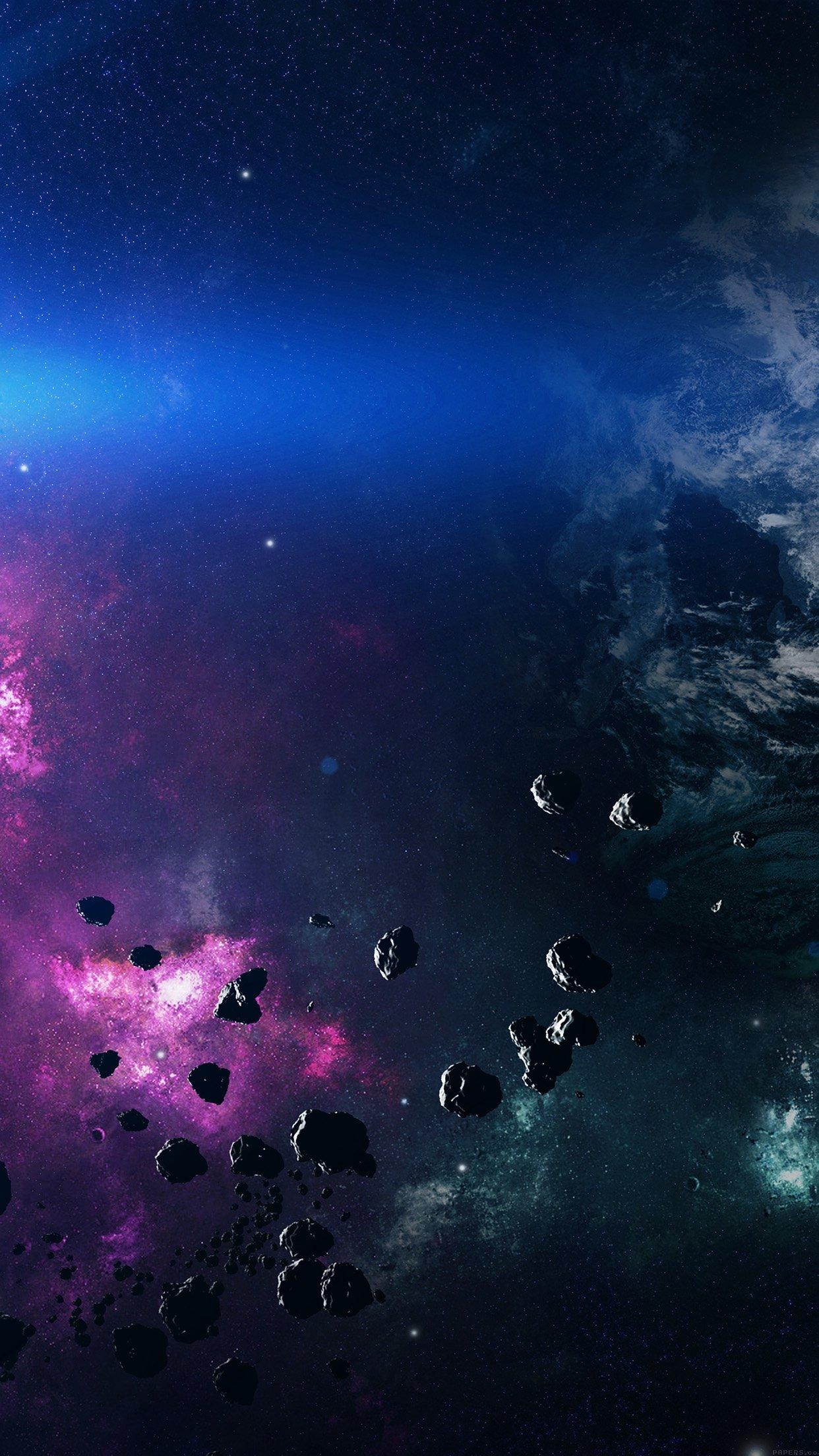 1250x2210 Space Asteroids Belt Purple iPhone 6 Plus HD Wallpaper HD, Phone