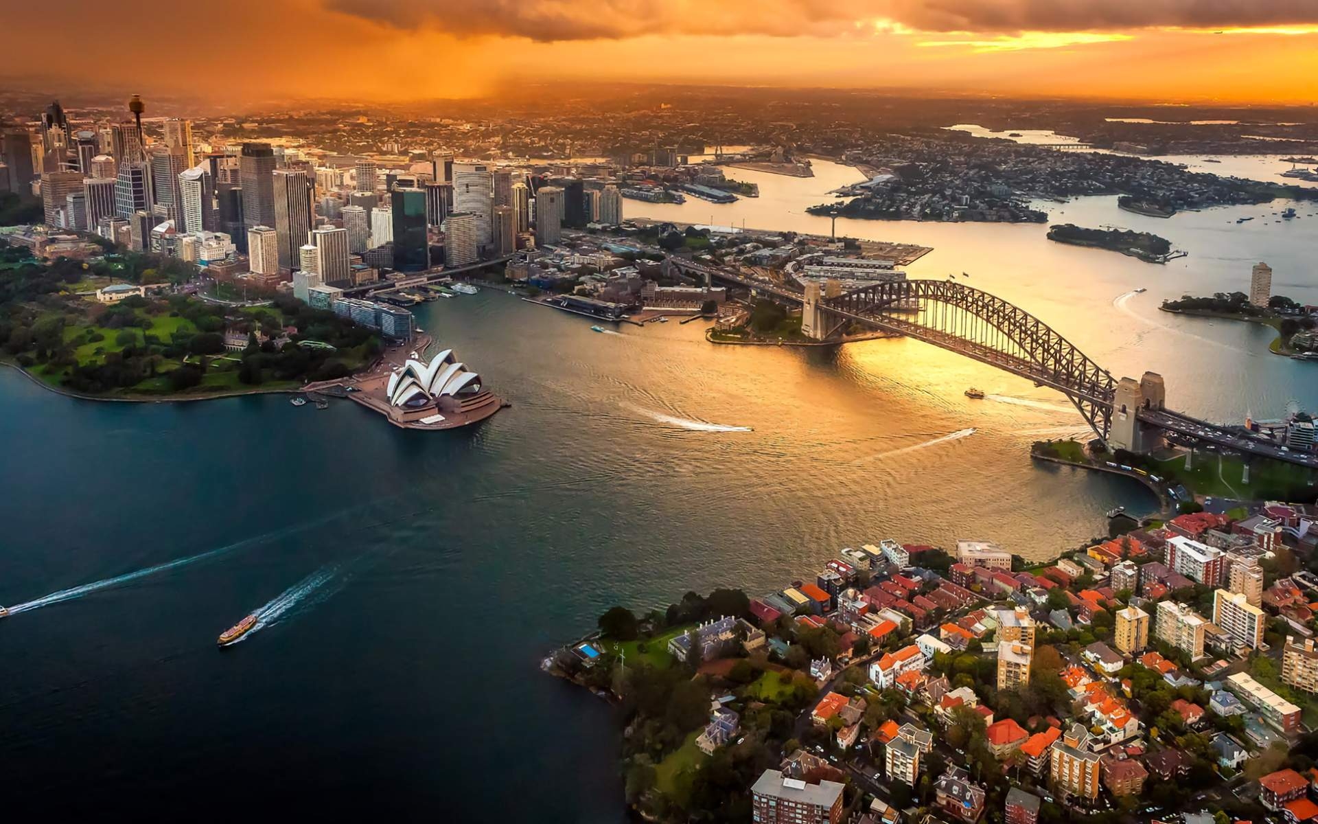 1920x1200 Desktop Wallpaper Sydney Australia City Aerial View, HD Image, Picture, Background, Pwatgb, Desktop