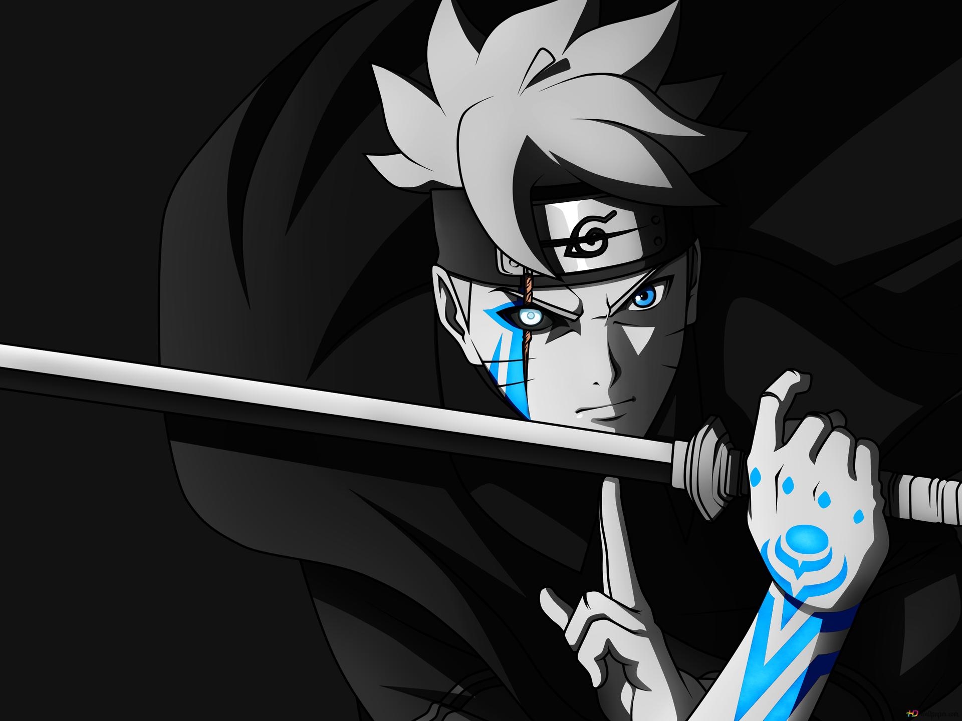 1920x1440 black and white anime Naruto 4K wallpaper download, Desktop