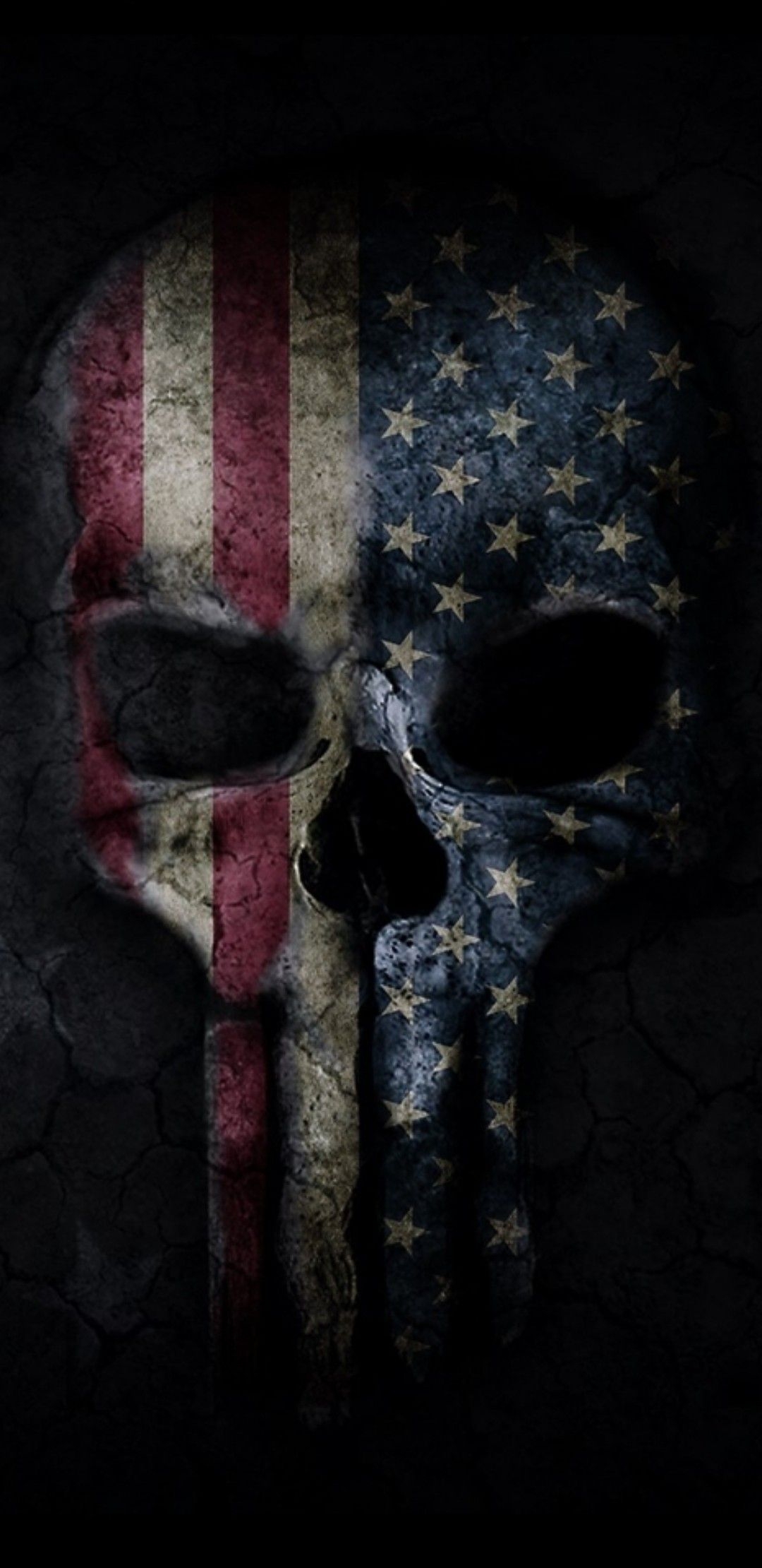 1080x2220 skulls, Grim reaper. American flag image, Phone