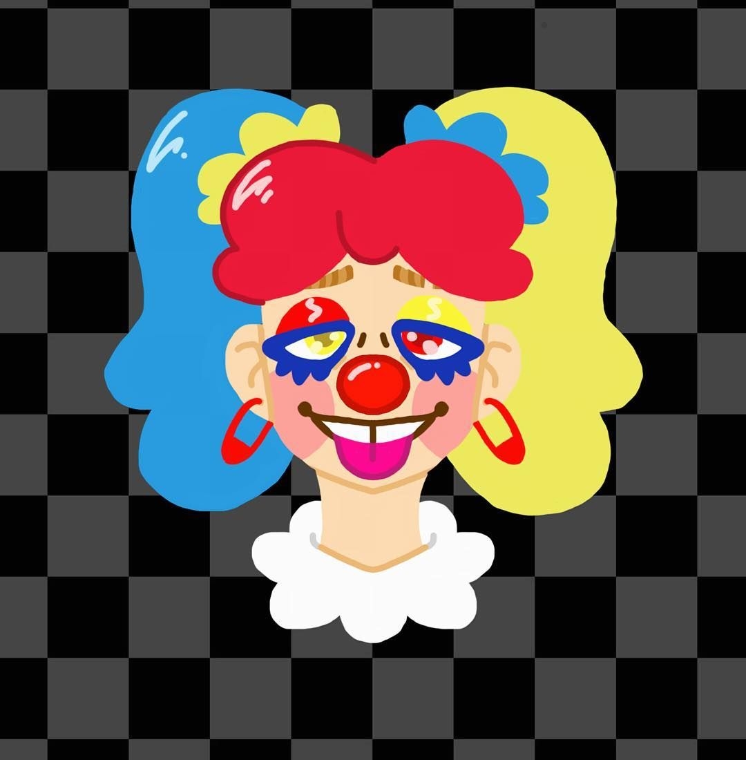 1080x1100 Clown! #aesthetic #art #clown #clowncore #youngartist #primarycolour #anime. Clown, Circus characters, Art, Phone