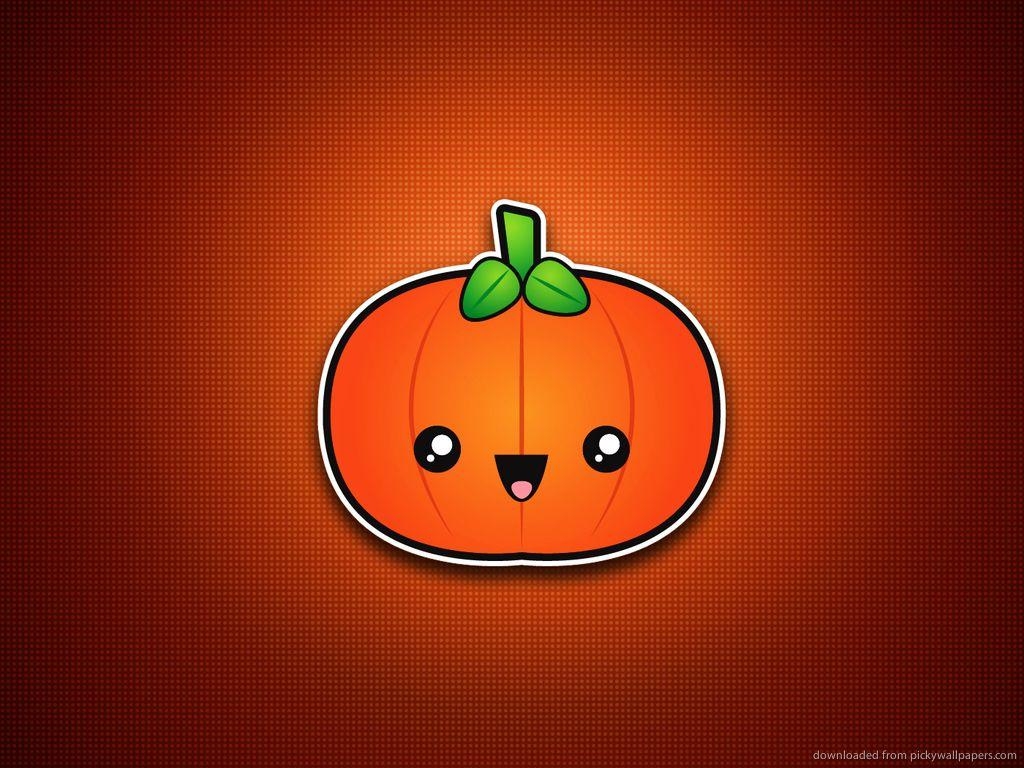 1030x770 Cute Pumpkin. Minimal Simple Halloween Wallpaper, Desktop