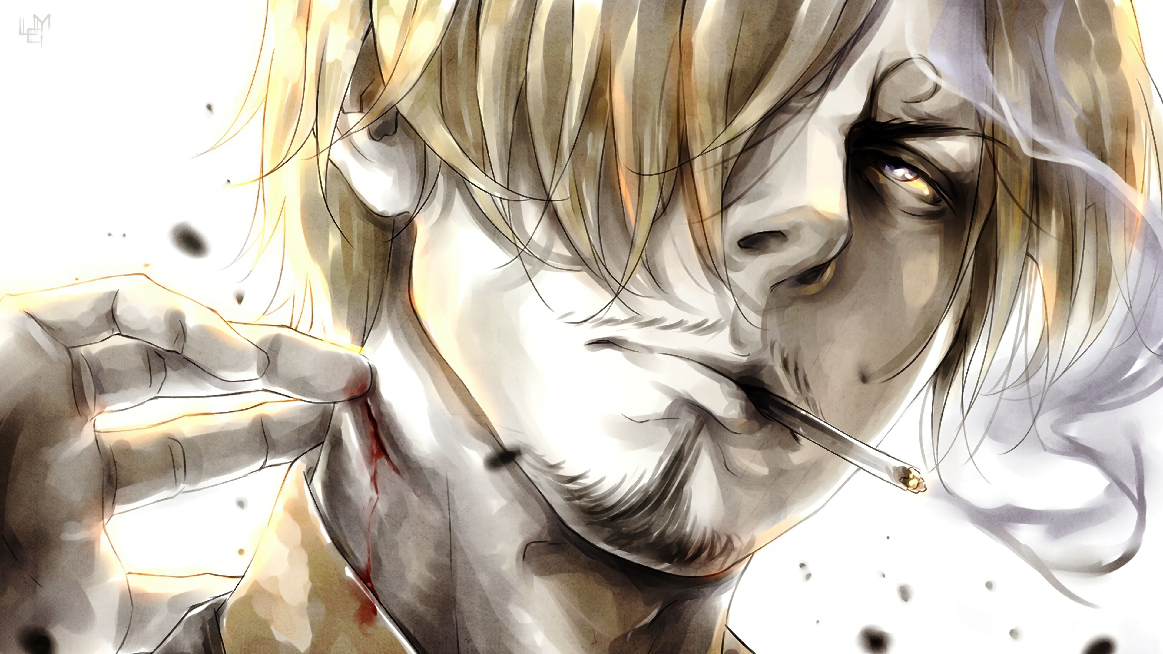 3840x2160 Sanji Smoking One Piece 4K, Desktop