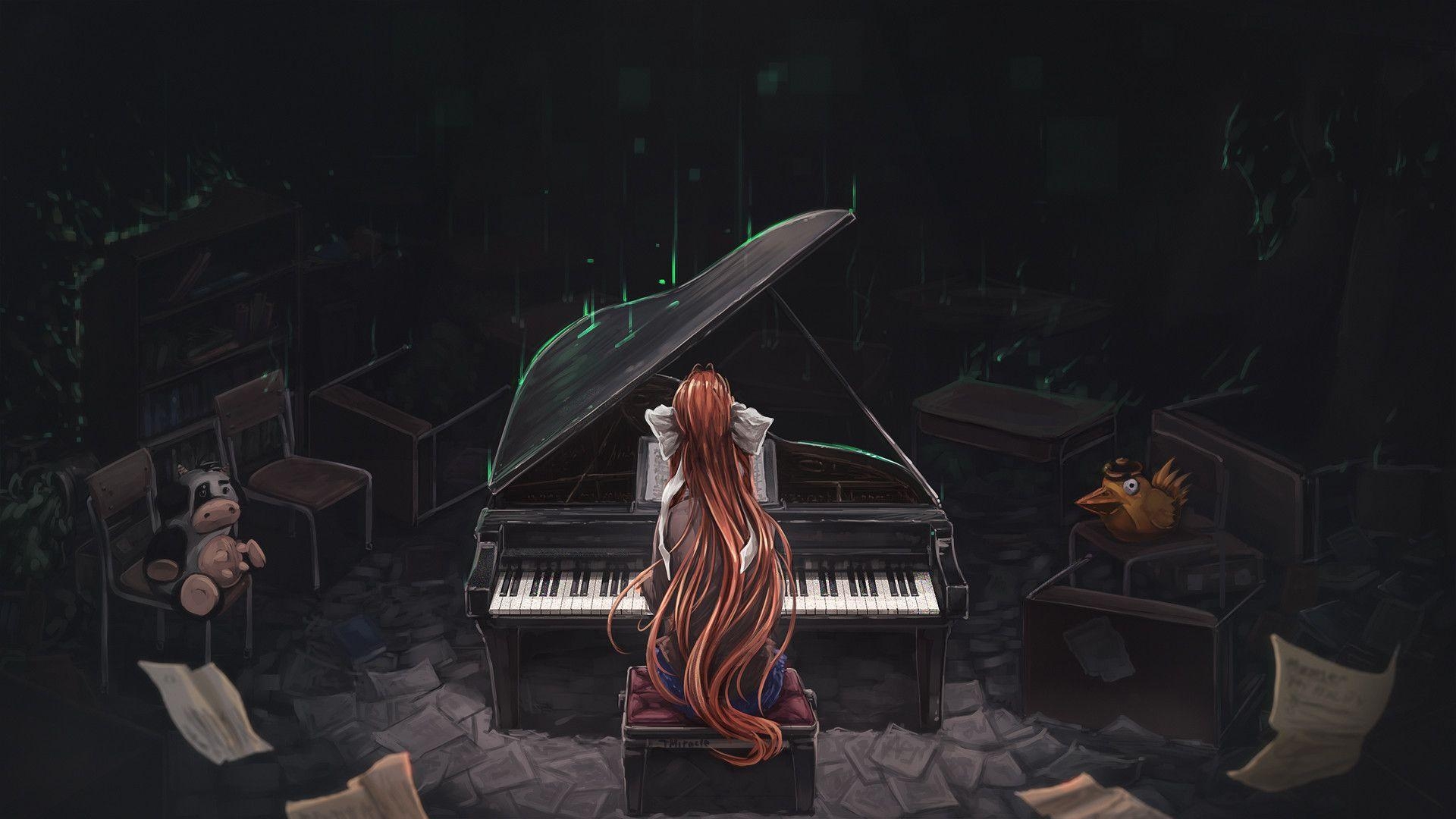 1920x1080 Monika Reality (DDLC Fan Art), TMiracle, Desktop