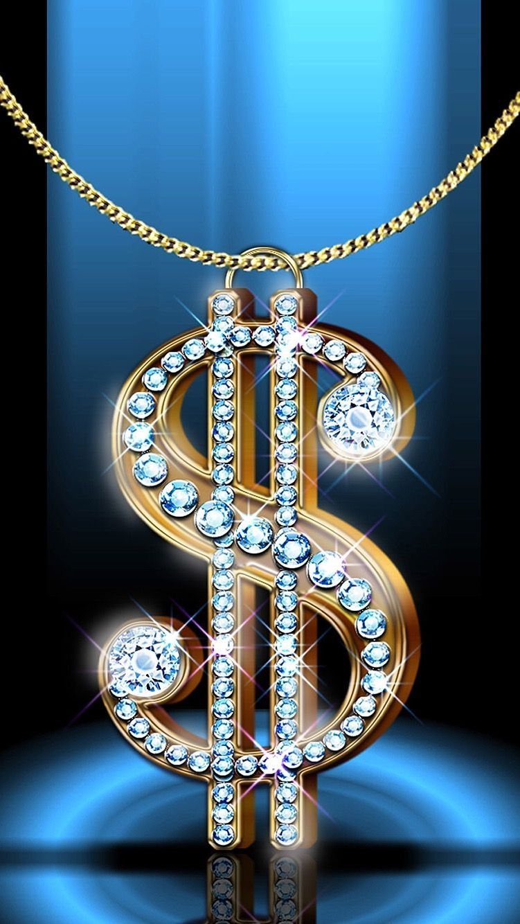 760x1340 ↑↑TAP AND GET THE FREE APP! Lockscreens Luxury Dollar Bucks Pendant Sparkle Bright Stylish Jewelry. Bling wallpaper, HD wallpaper android, Phone wallpaper design, Phone