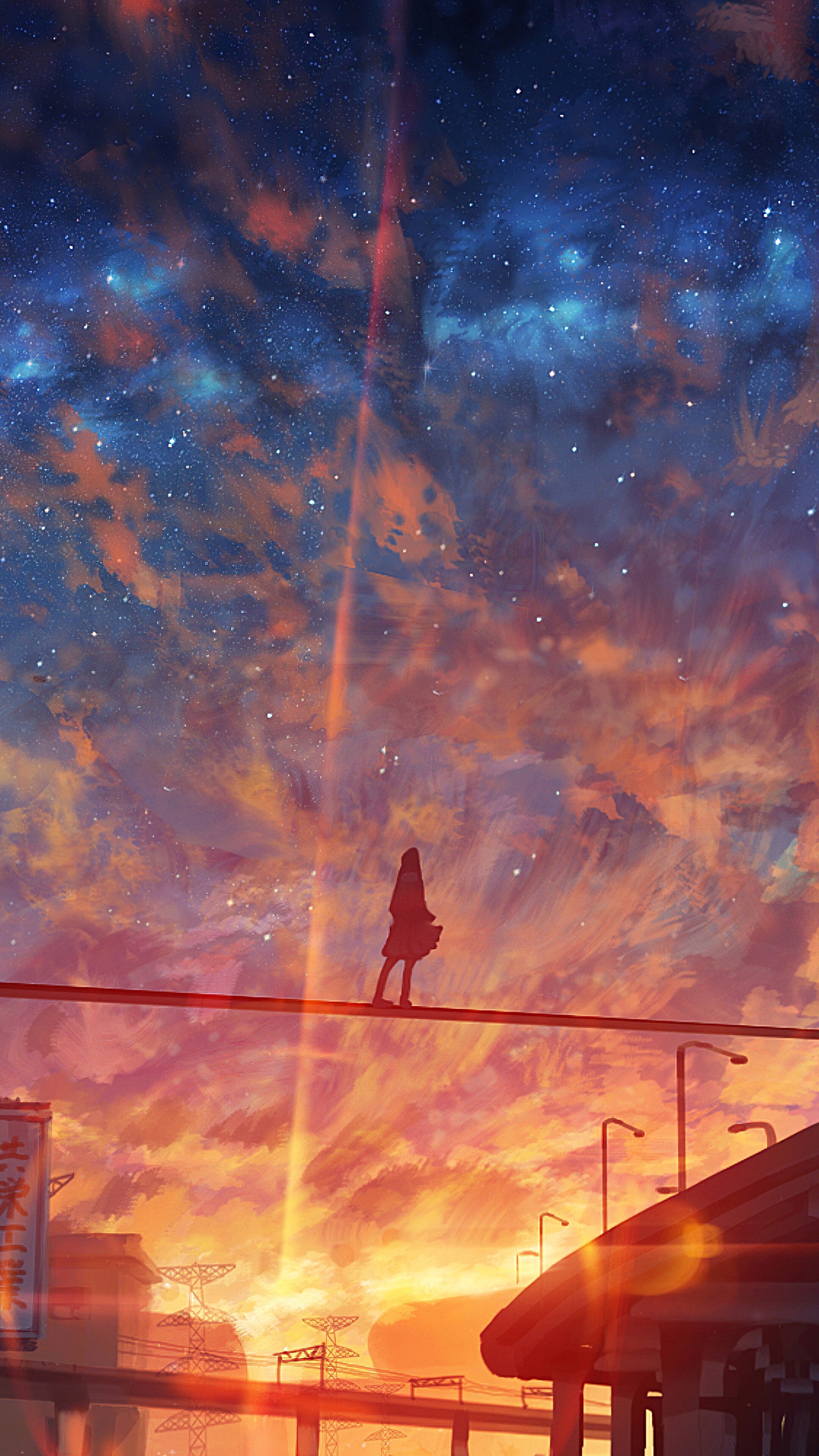 2160x3840 Free download Sunset Sky Scenery Anime 4K Wallpaper 61013 [] for your Desktop, Mobile & Tablet. Explore Sunset Sky Phone Wallpaper. Night Sky Phone Wallpaper, Sunset Background, Sky Wallpaper, Phone