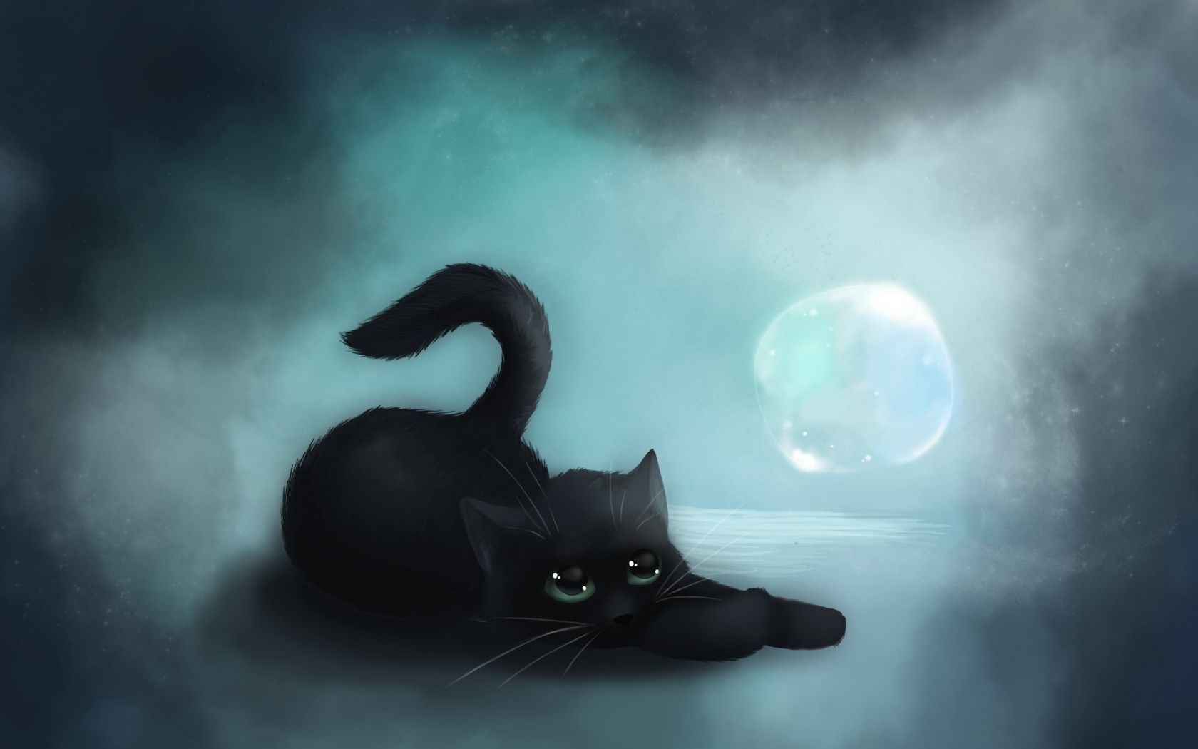 1680x1050 Black Cat Art Wallpaper Free Black Cat Art Background, Desktop