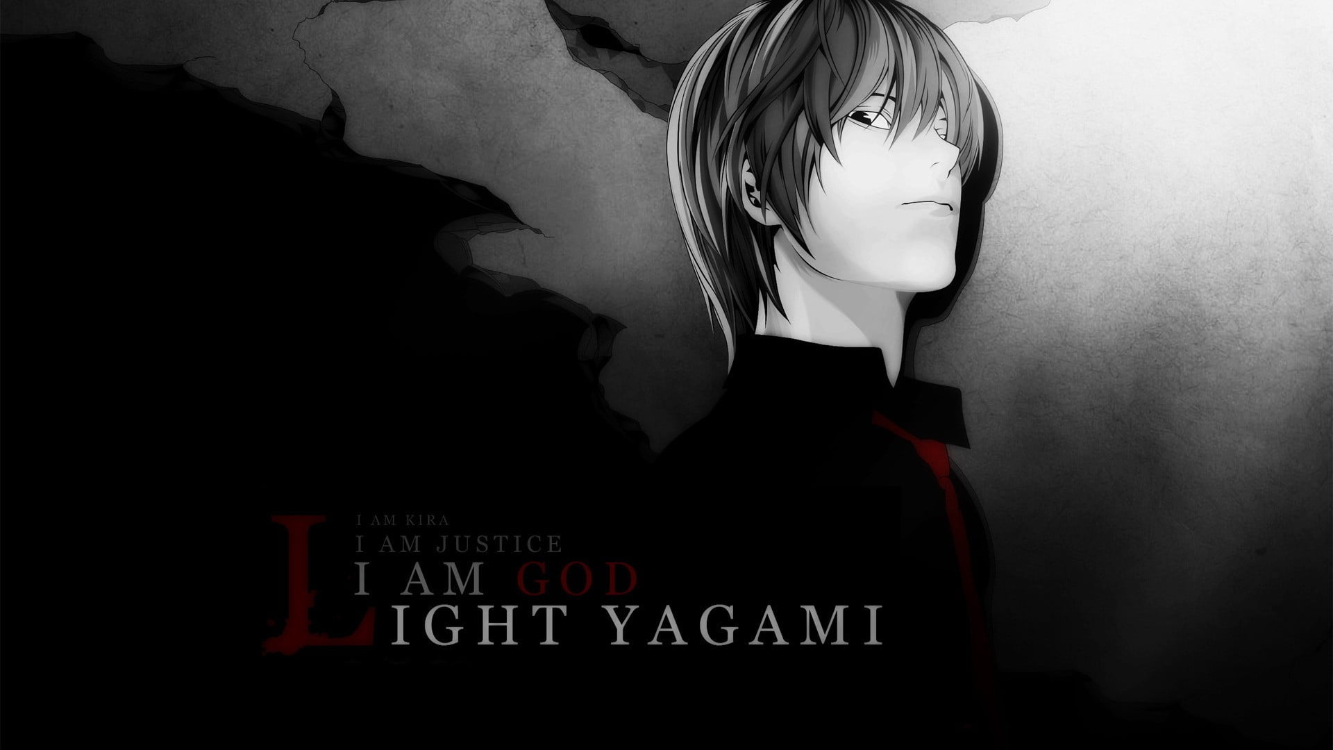 1920x1080 Light Yagami, anime, Death Note, Yagami Light, selective coloring, Desktop