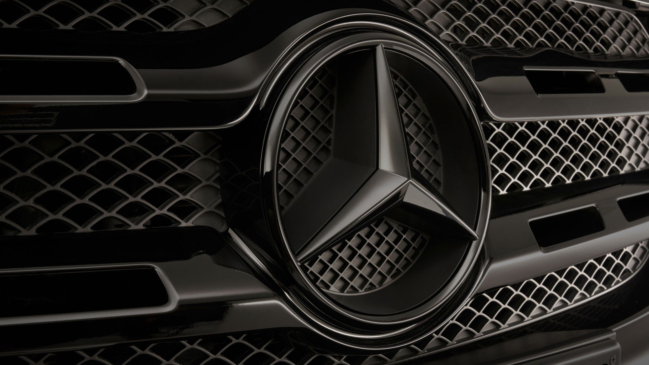 2560x1440 Mercedes Benz X Class 4K Wallpaper, Logo, Black Dark, Desktop