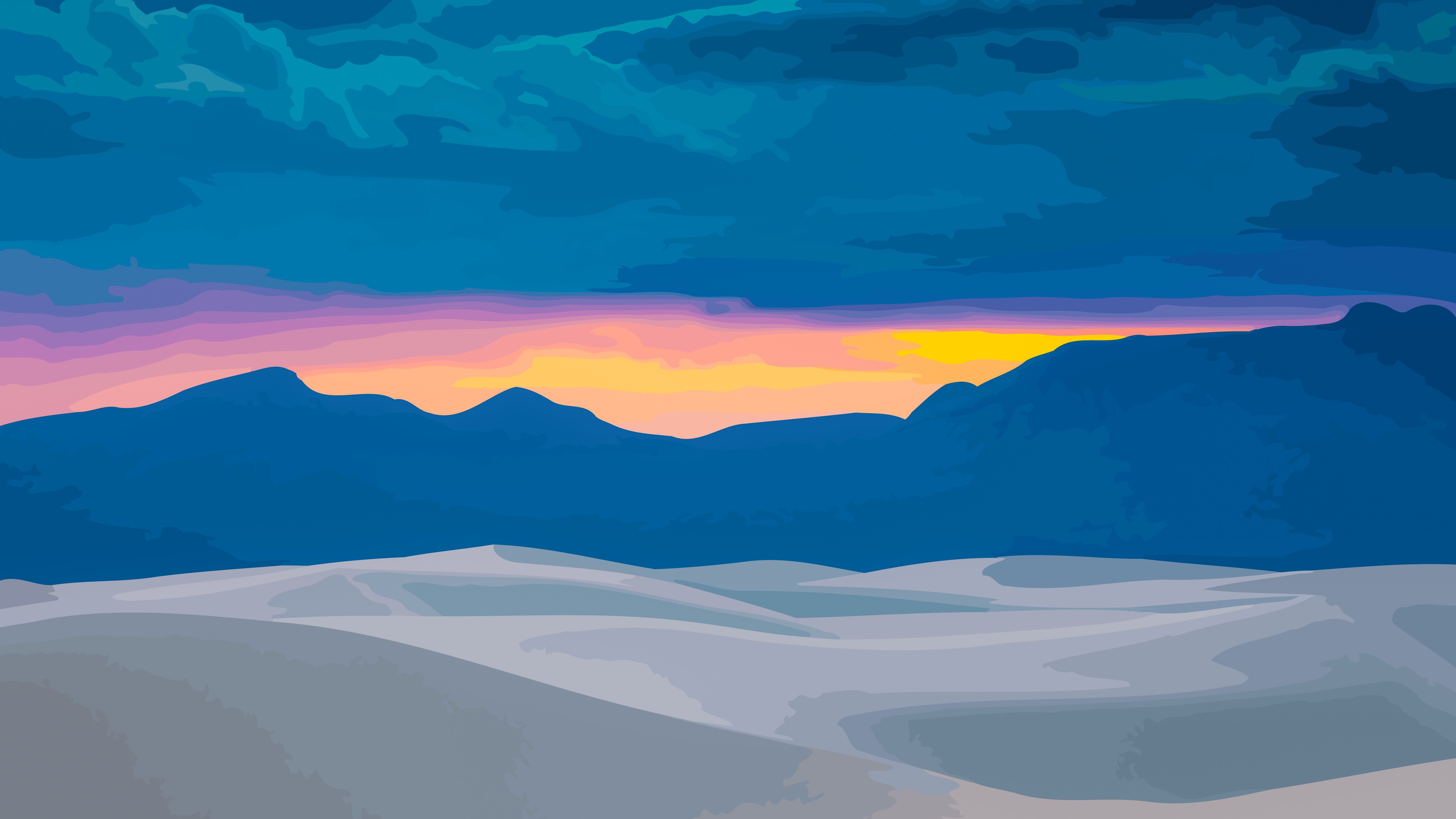 6100x3440 Vector landscape wallpaper for iPhone, iPad, and desktop, Desktop