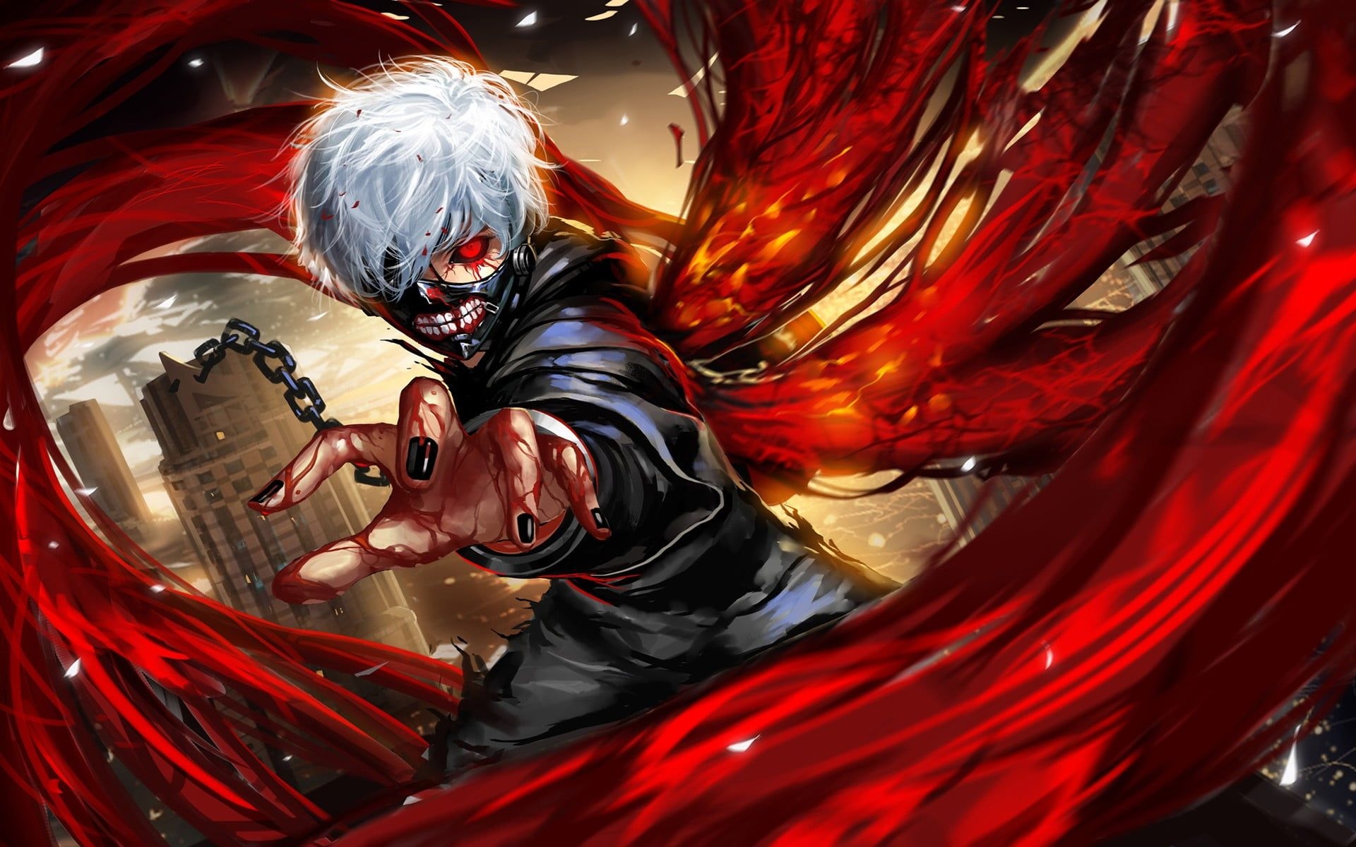 1920x1200 Tokyo Ghoul illustration, anime, Tokyo Ghoul, Kaneki Ken HD, Desktop